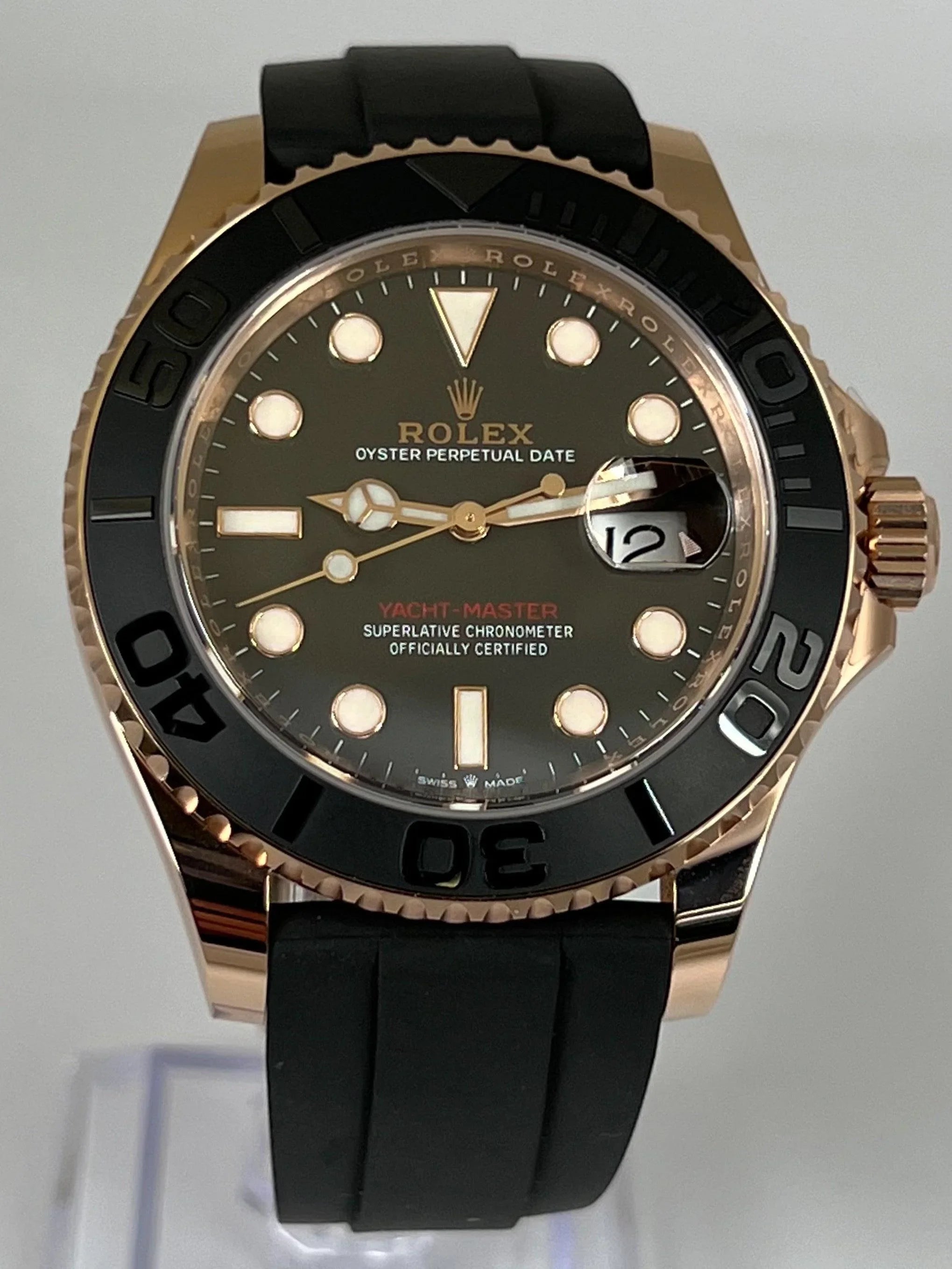 ROLEX YACHT MASTER 40MM ROSE GOLD OYSTER FLEX 126655