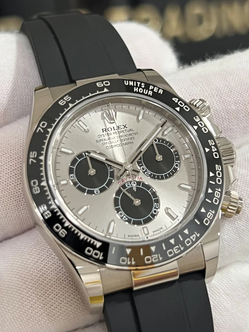 ROLEX DAYTONA GHOST WHITE GOLD OYSTER FLEX 126519LN