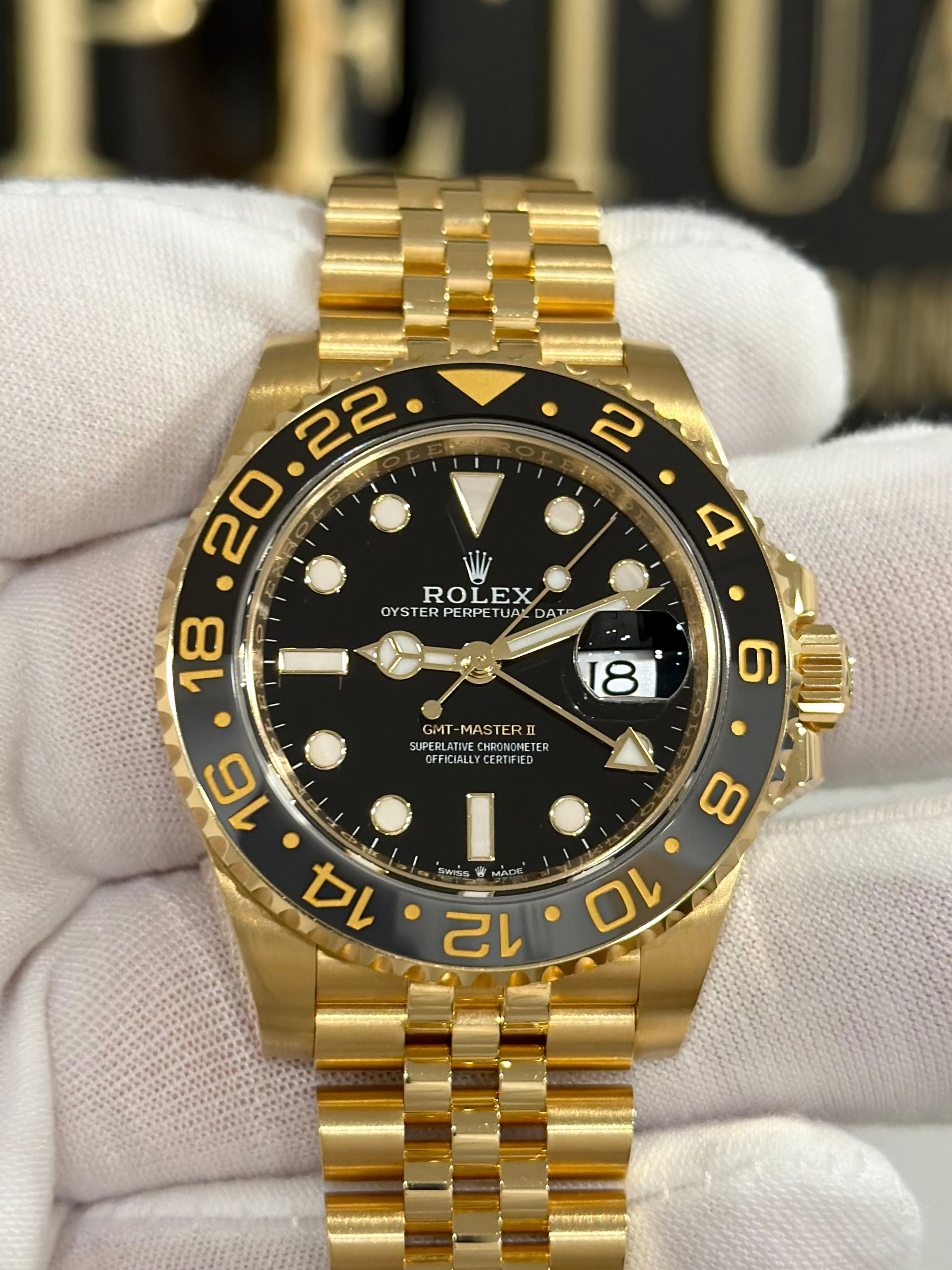 ROLEX GMT MASTER 2 YELLOW GOLD JUBILEE 126718GRNR