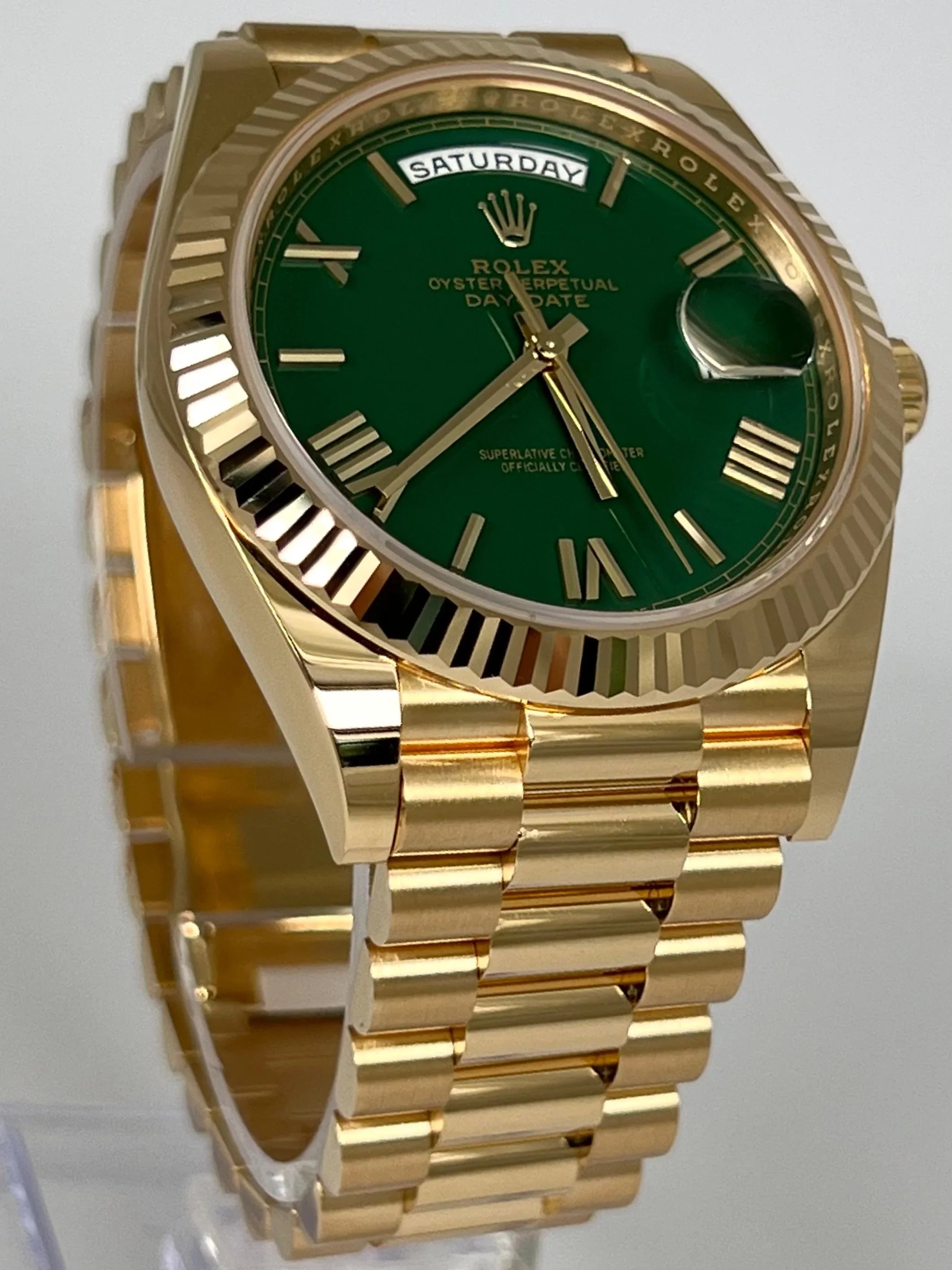ROLEX DAY DATE 40MM YELLOW GOLD MONEY GREEN 228238