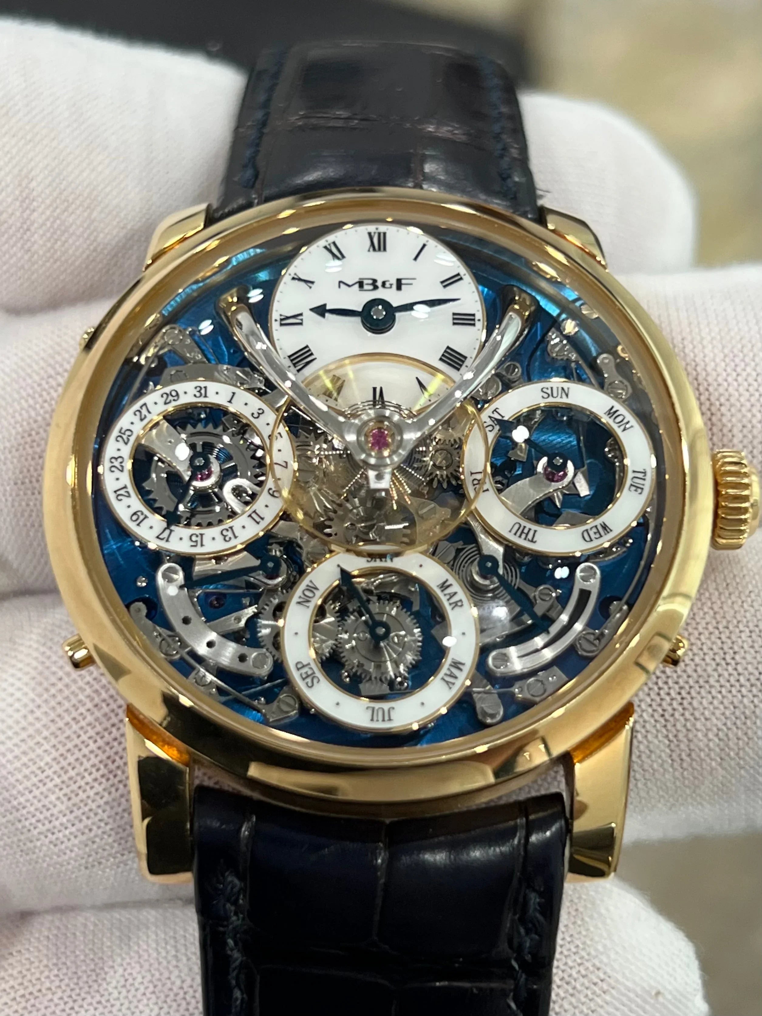 MB&F LM PERPETUAL CALENDAR BLUE YELLOW GOLD 03.YL.BL