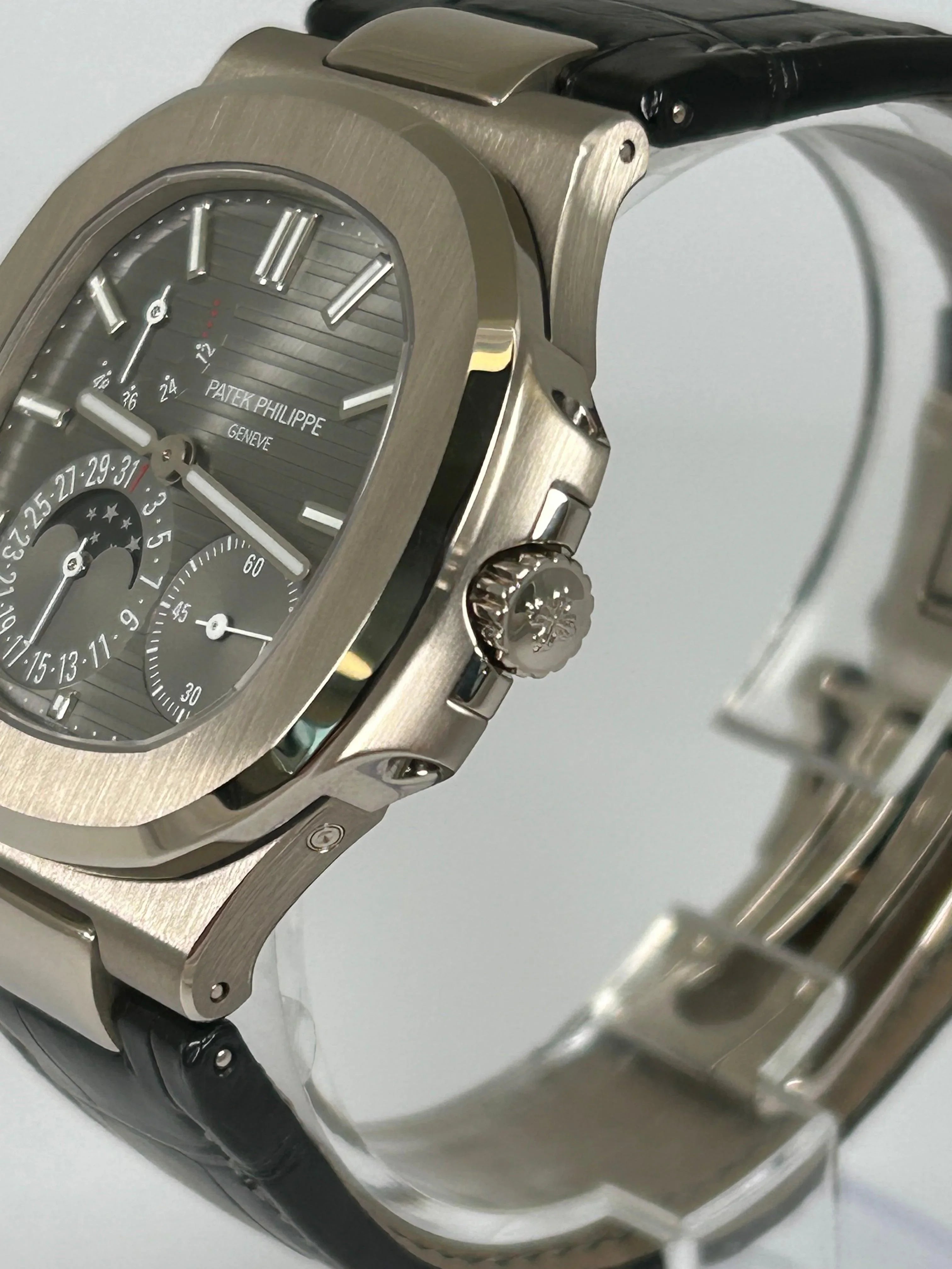 Patek Philippe Nautilus Moon Phases White Gold Grey Dial 5712G