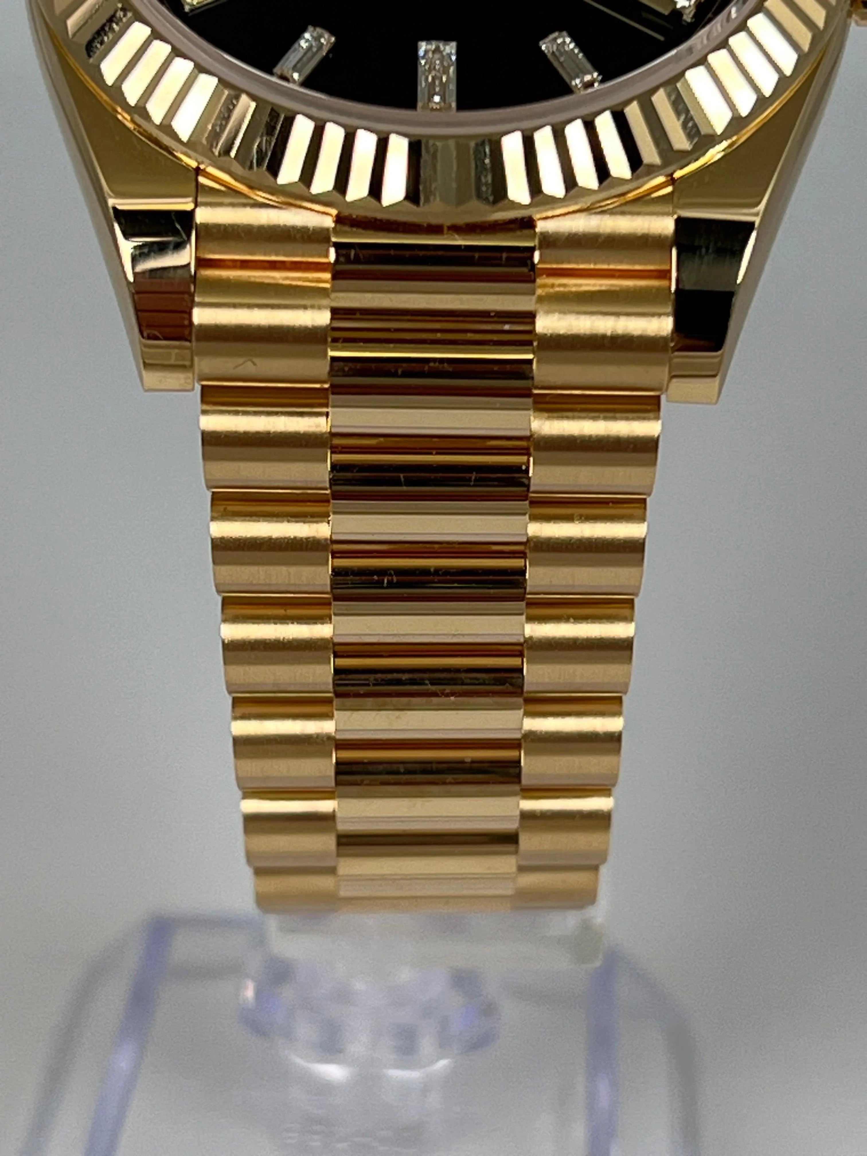 ROLEX DAY-DATE 40 BLACK DIAMOND BAGUETTE DIAL 228238