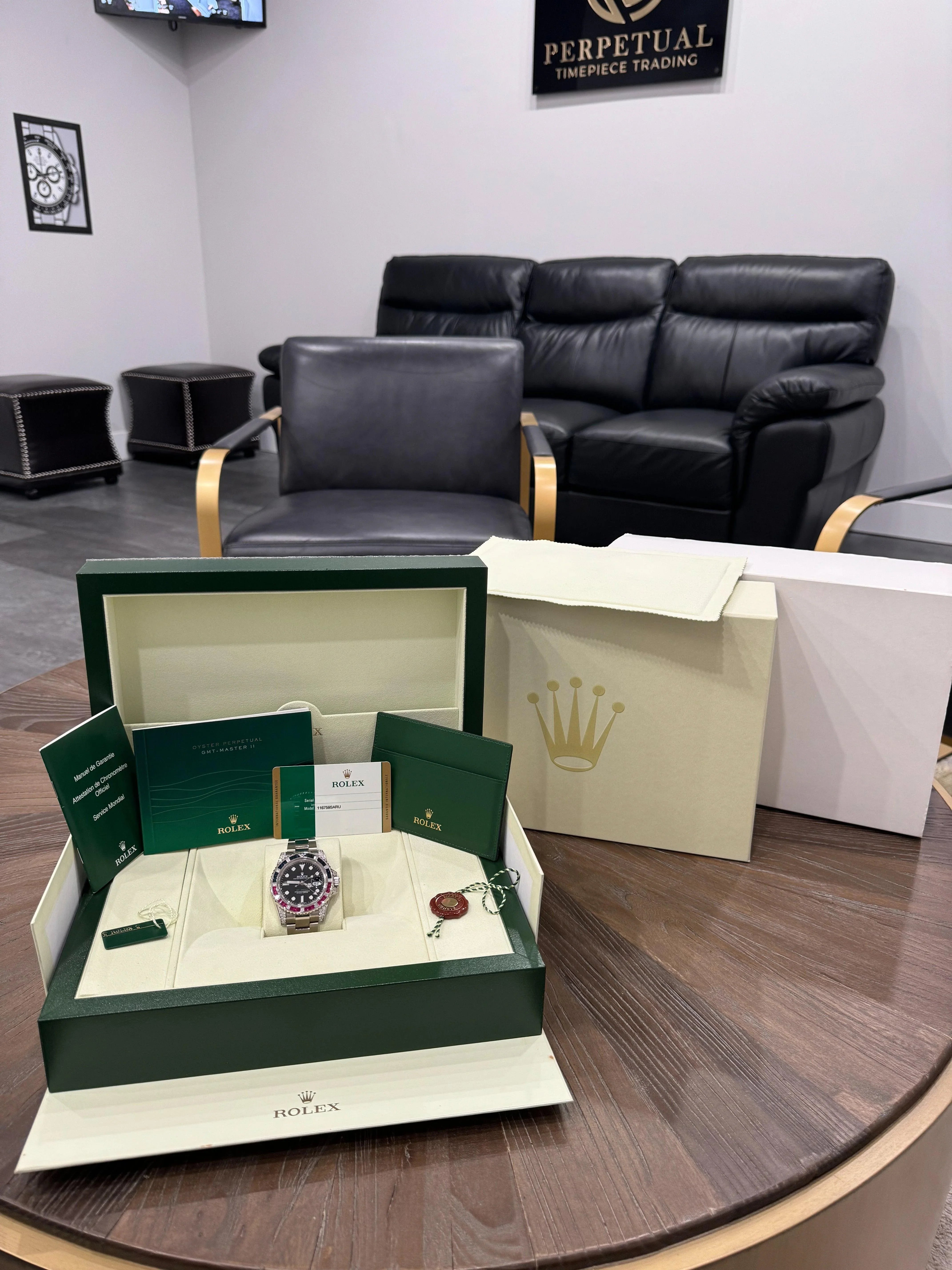 ROLEX GMT MASTER 2 FACTORY SET SARU BLACK DIAL 116759SARU