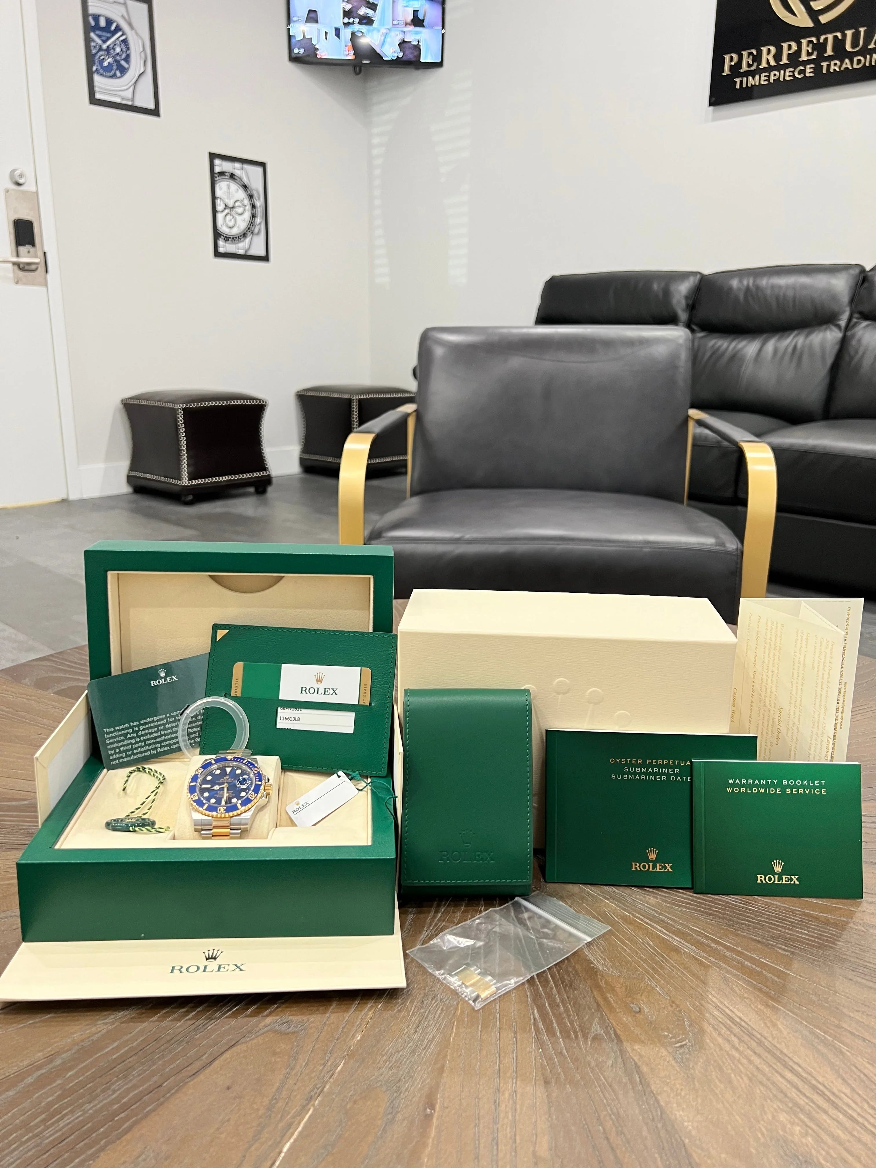 ROLEX SUBMARINER TWO TONE BLUE 40MM 116613LB