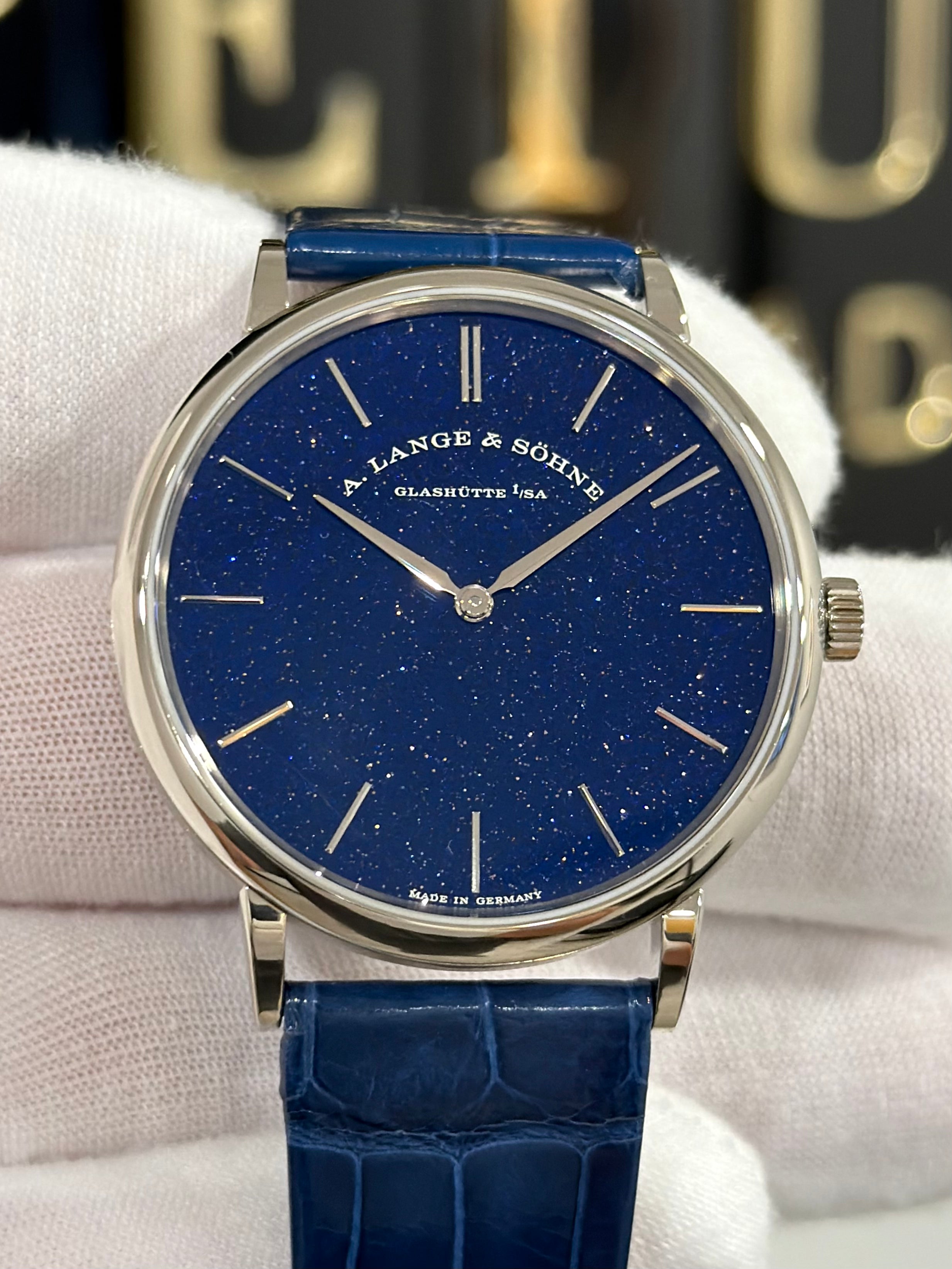A.LANGE & SOHNE SAXONIA THIN DARK BLUE GOLD FLUX 205.086