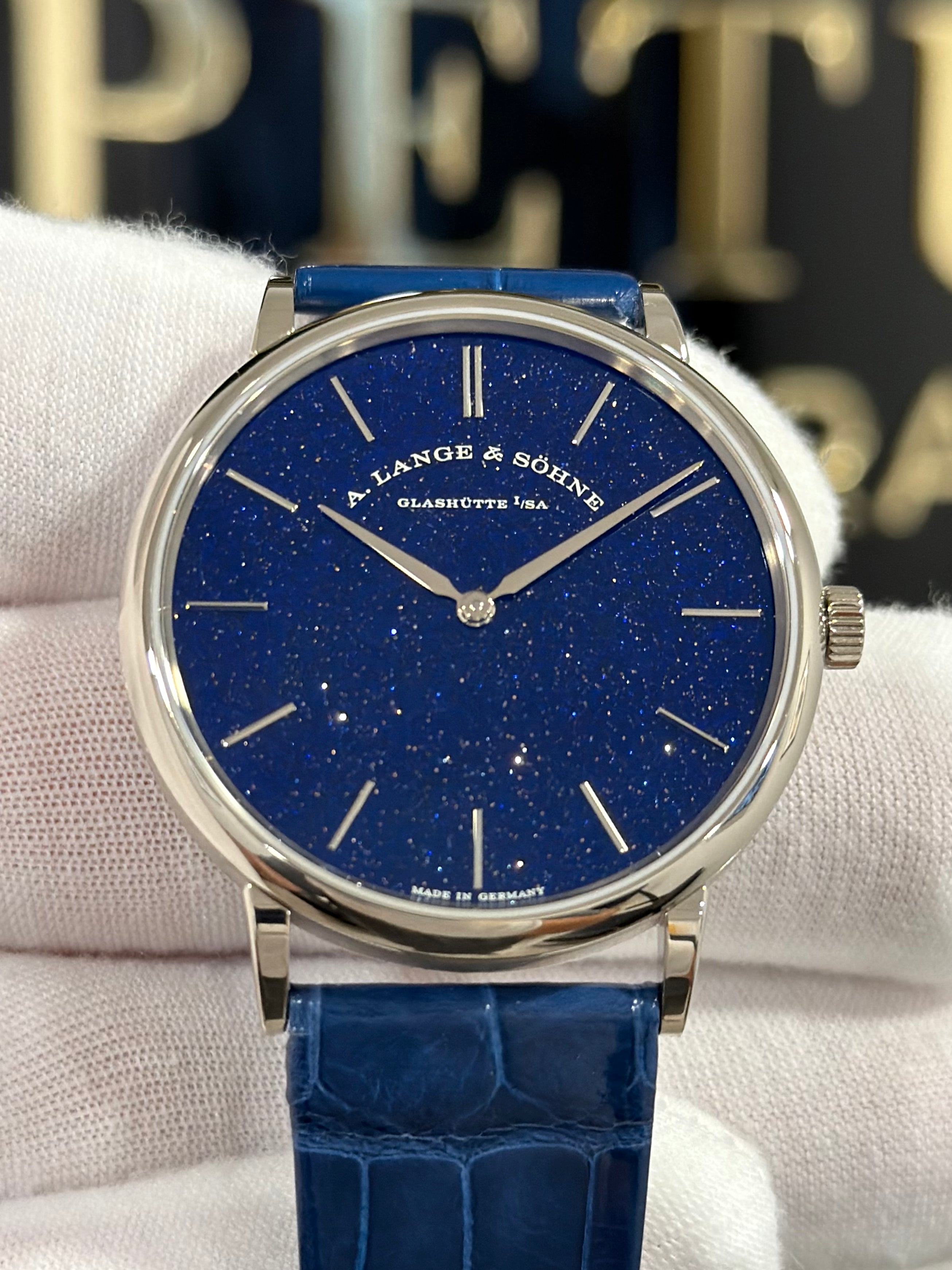 A.LANGE & SOHNE SAXONIA THIN DARK BLUE GOLD FLUX 205.086