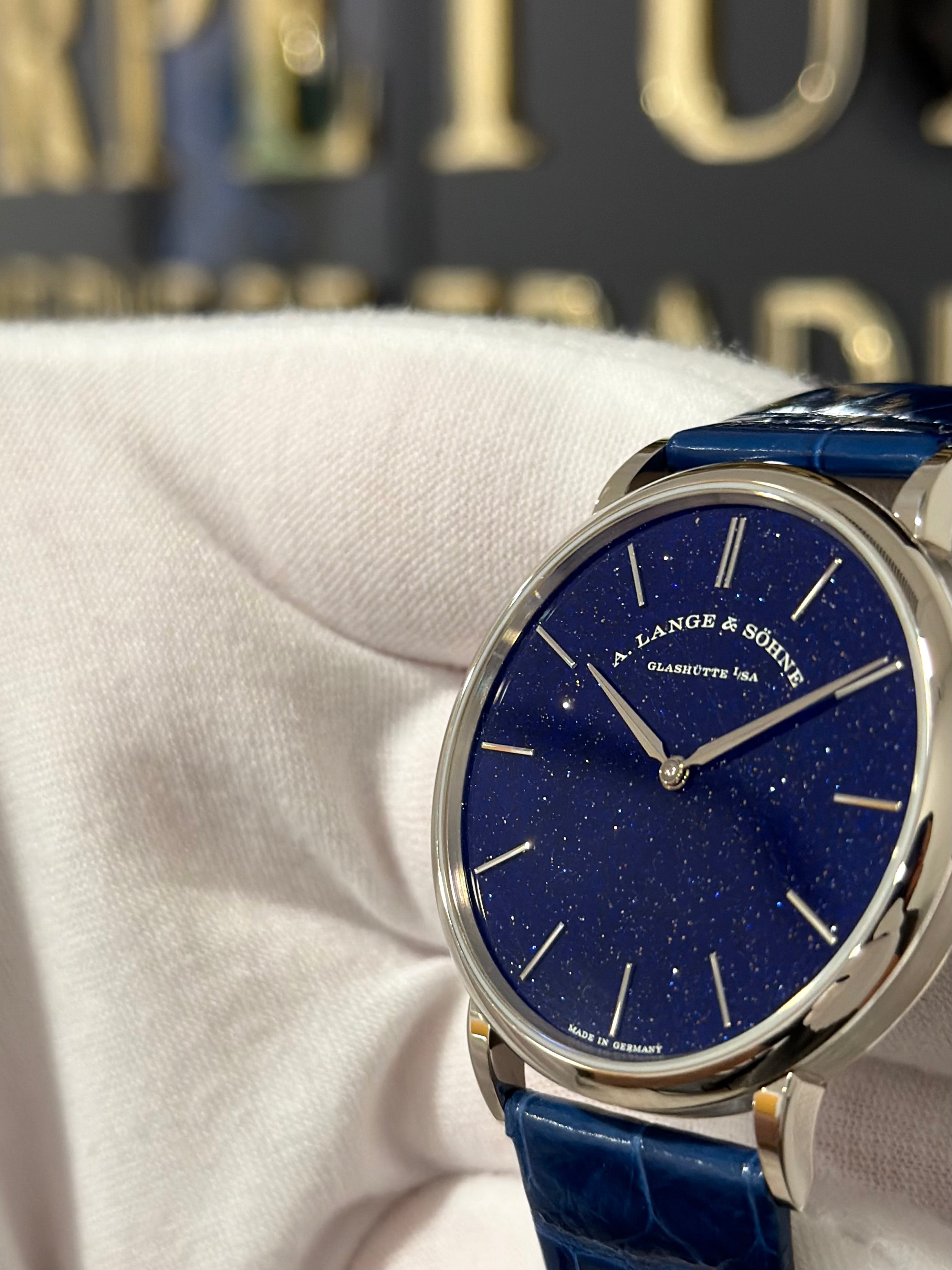 A.LANGE & SOHNE SAXONIA THIN DARK BLUE GOLD FLUX 205.086