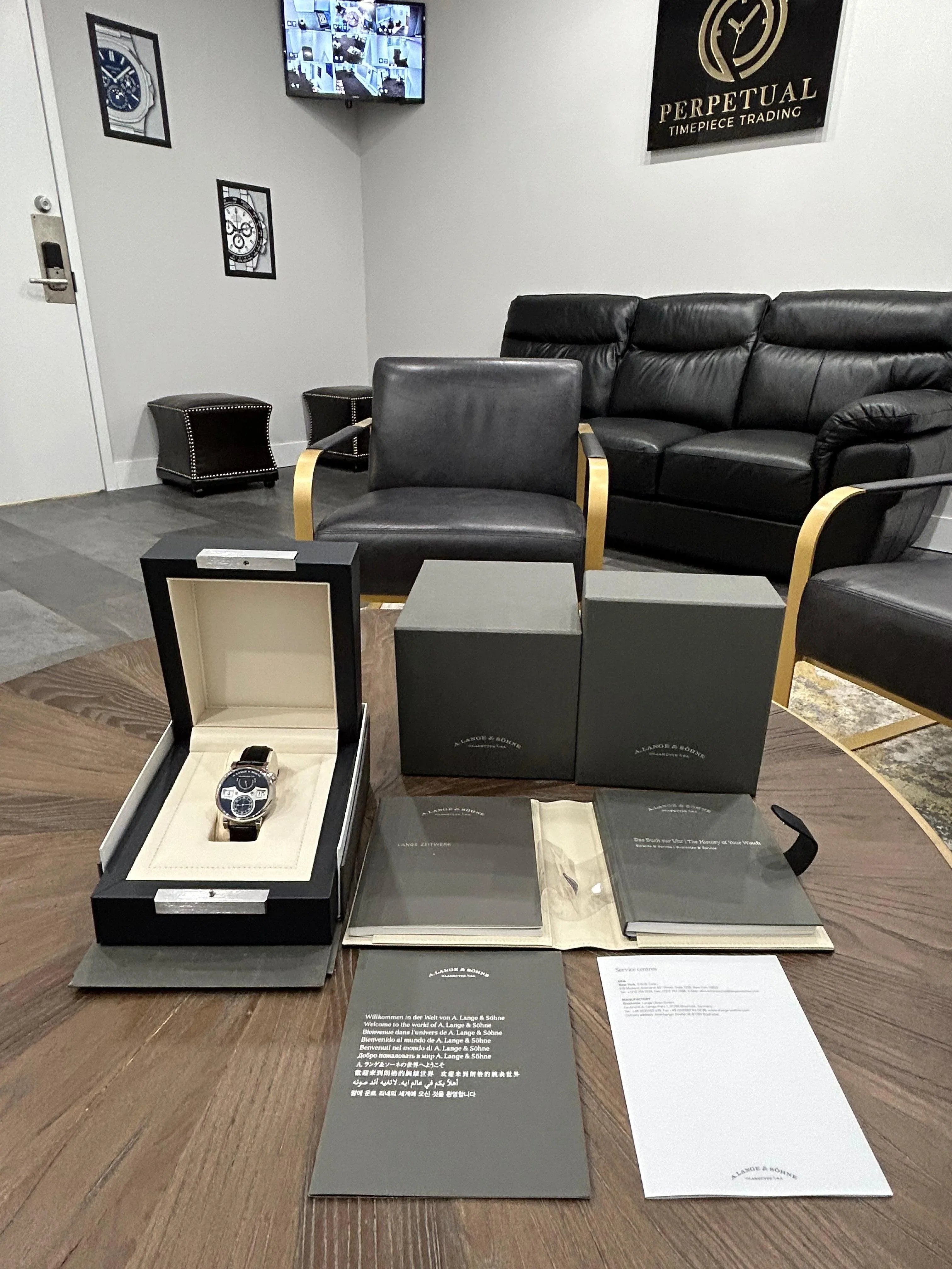 A. LANGE & SOHNE ZEITWERK WHITE GOLD BLACK TUXEDO  140.029