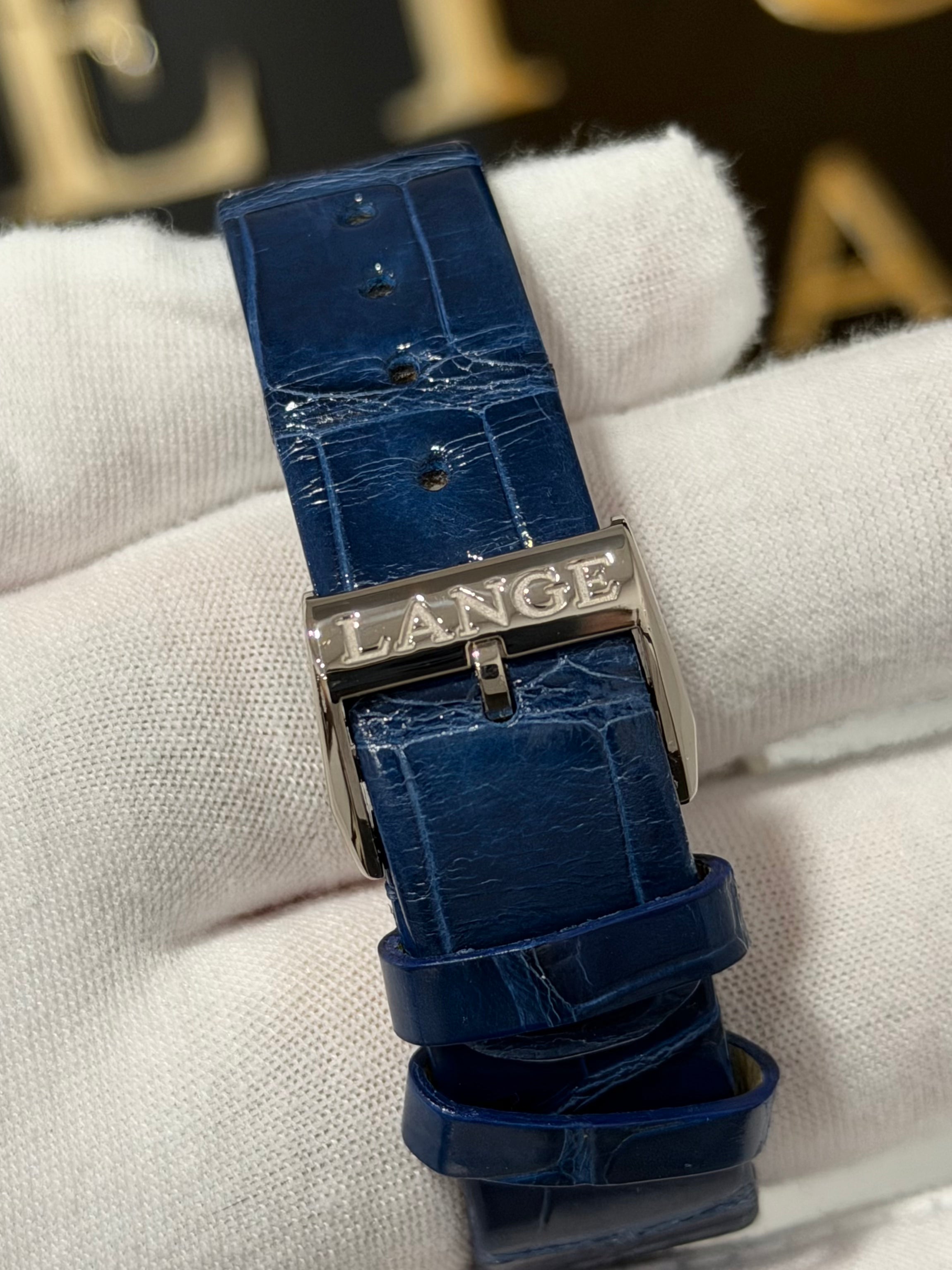 A.LANGE & SOHNE SAXONIA THIN DARK BLUE GOLD FLUX 205.086