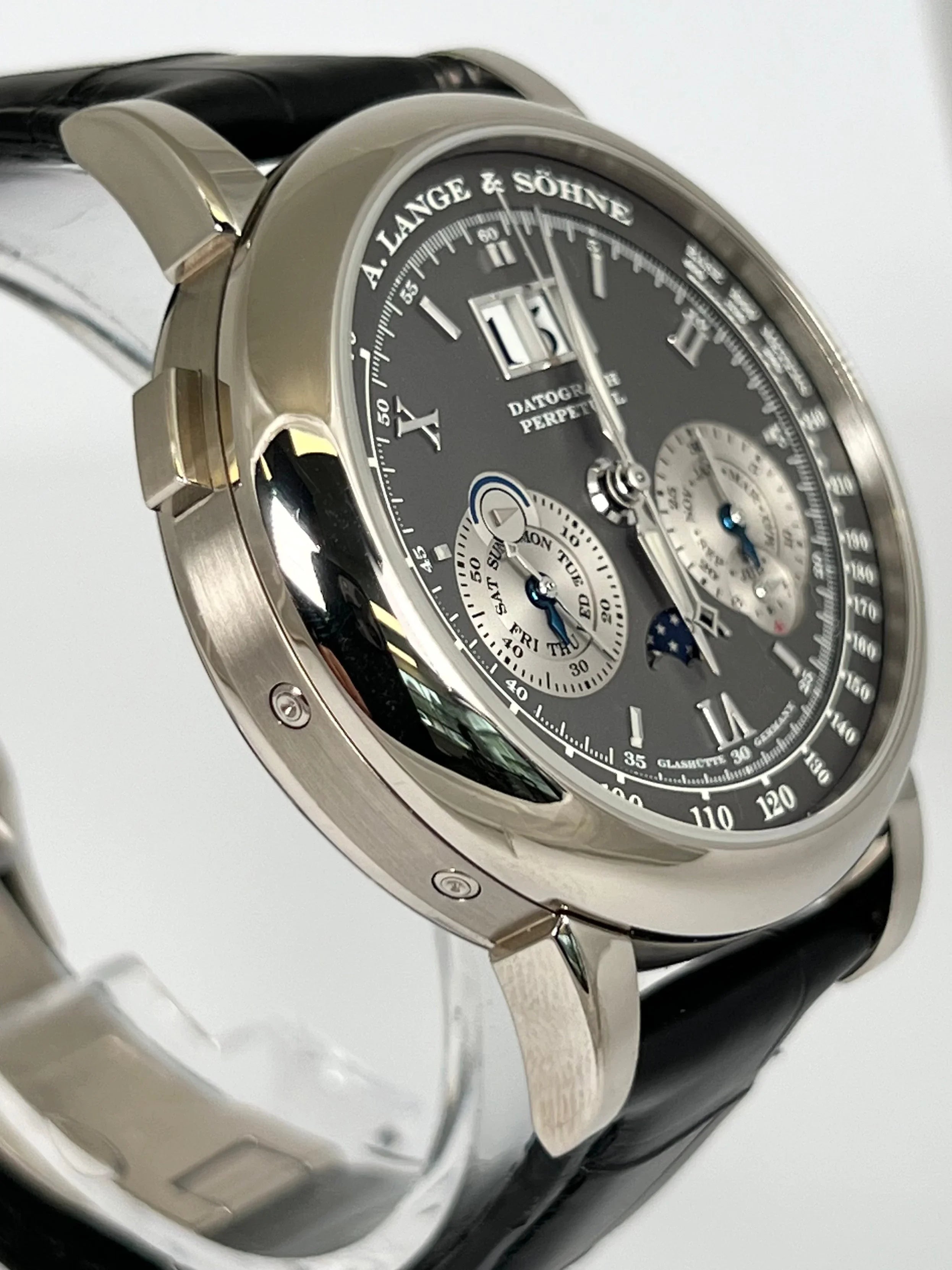 A. Lange & Söhne Saxonia Datograph Perpetual White Gold Grey rare 410.030 FE