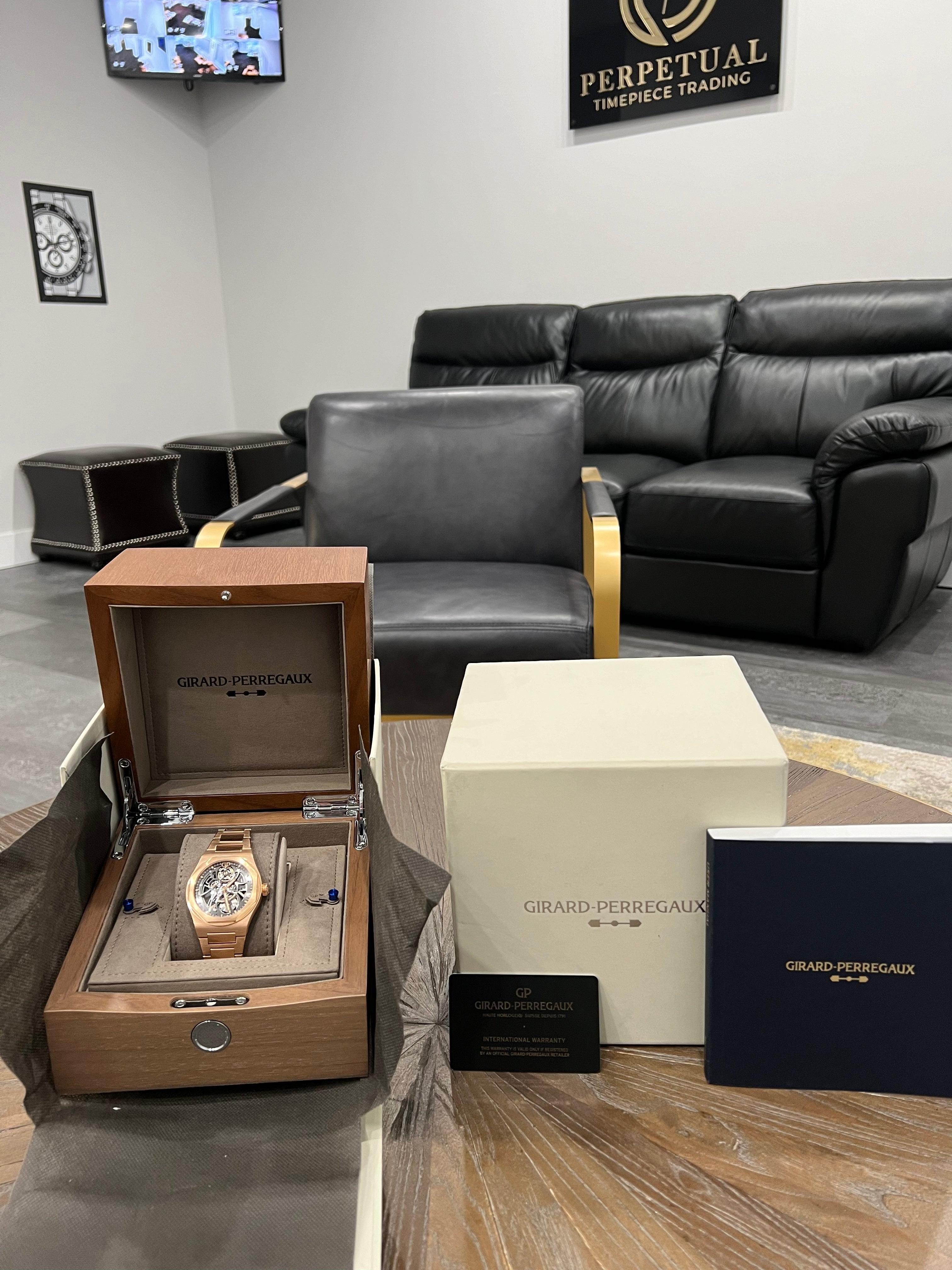 GIRARD PERREGAUX LAUREATO SKELETON 42MM ROSE GOLD 81015-52-002-52A