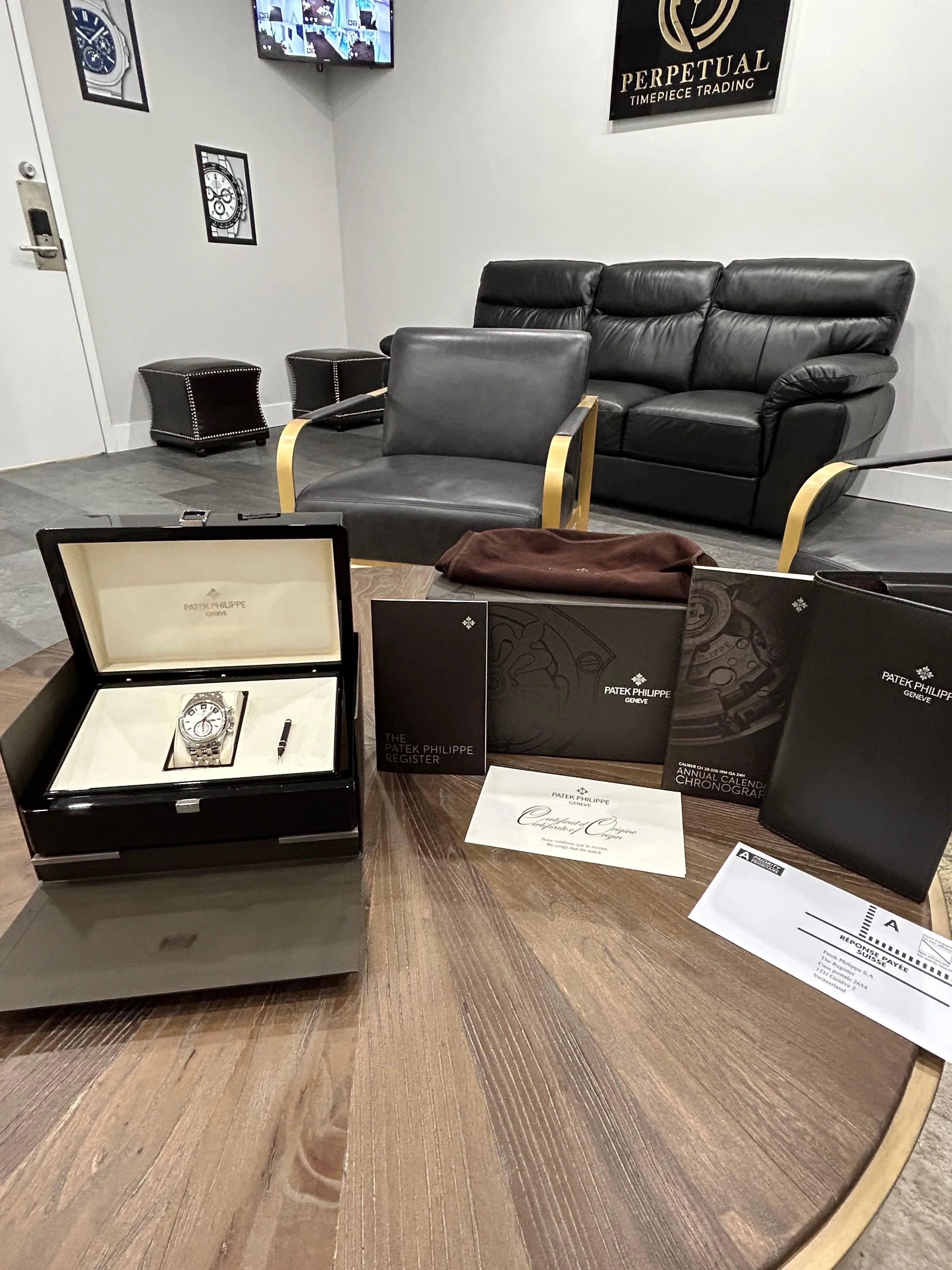 PATEK PHILIPPE FLYBACK CHRONOGRAPH ANNUAL CALENDAR WHITE DIAL 5960/1A