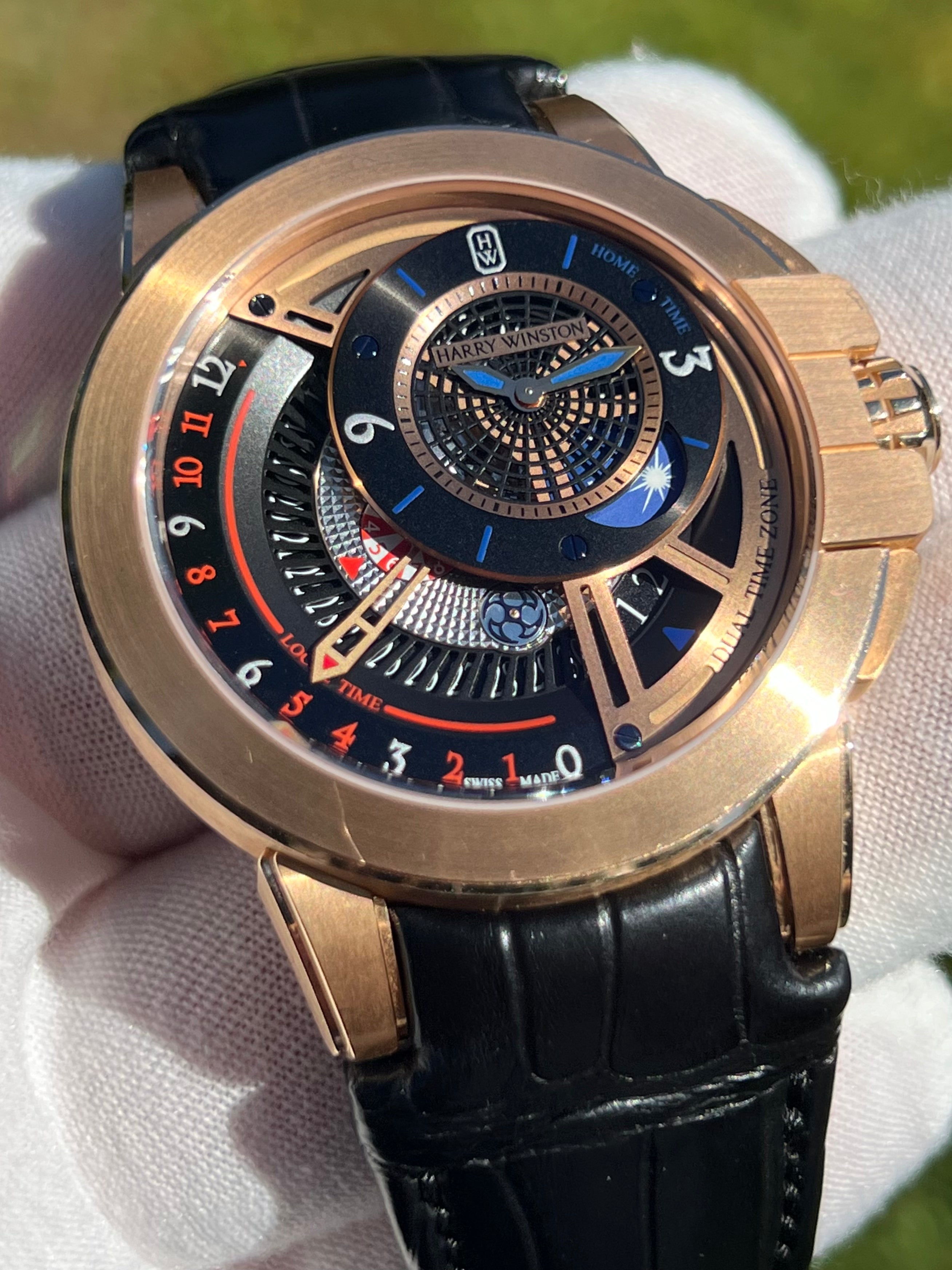 HARRY WINSTON OCEAN DUAL TIME ROSE GOLD OCEATZ44RR011