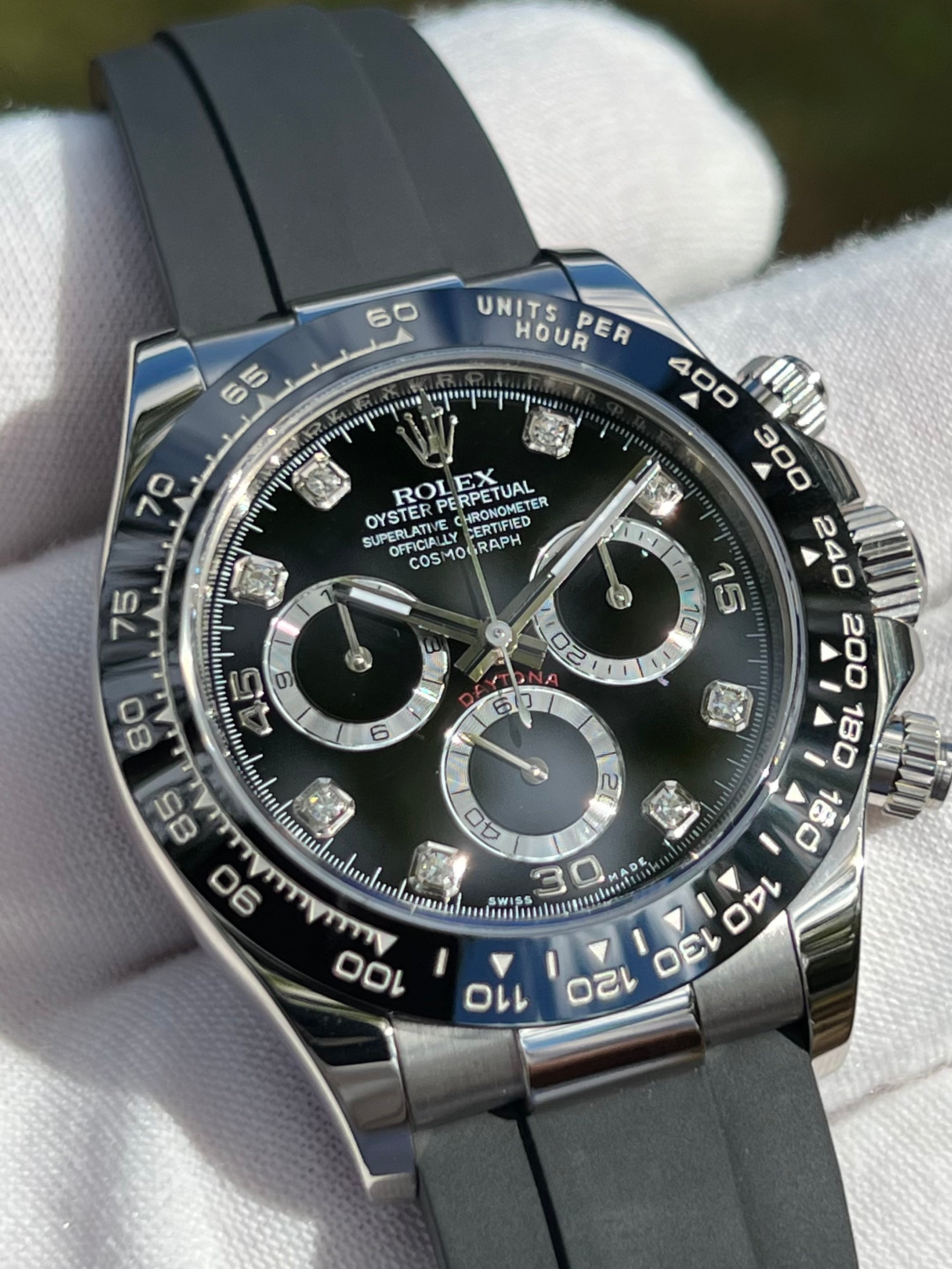 ROLEX DAYTONA BLACK DIAMOND OYSTERFLEX 116519LN