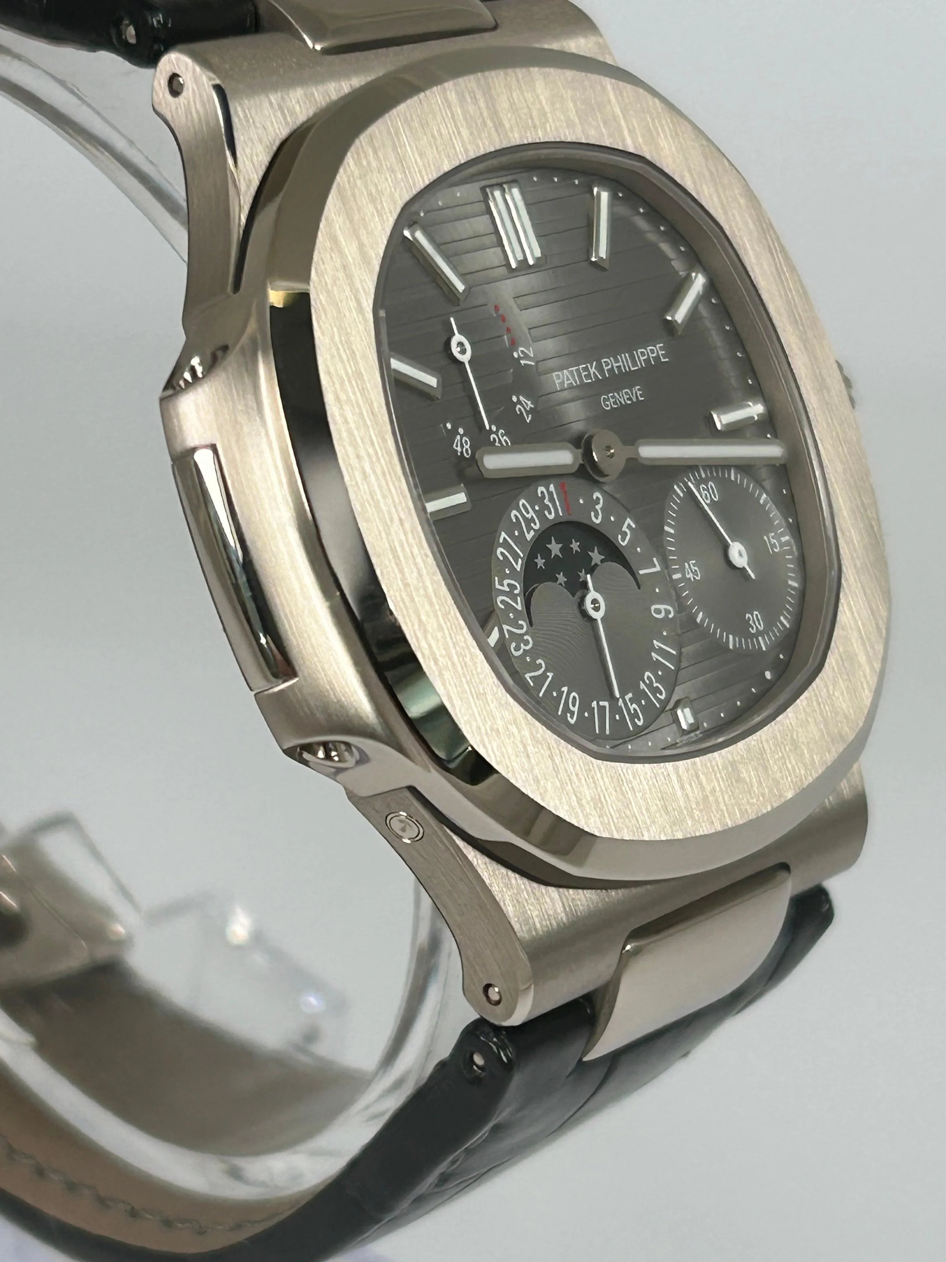 Patek Philippe Nautilus Moon Phases White Gold Grey Dial 5712G