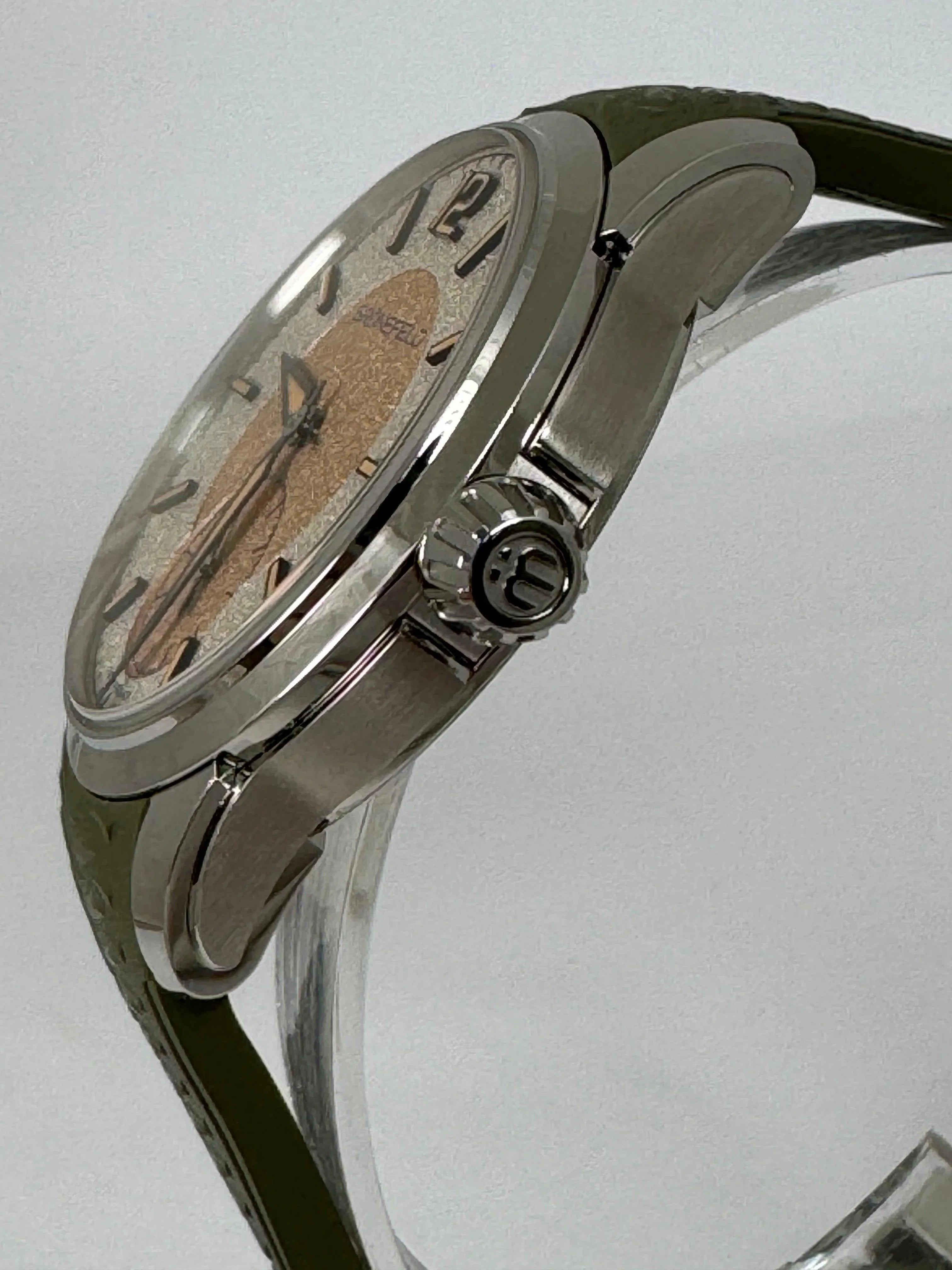 GRONEFELD 1969 DELTAWORKS SALMON DIAL OLIVE STRAP