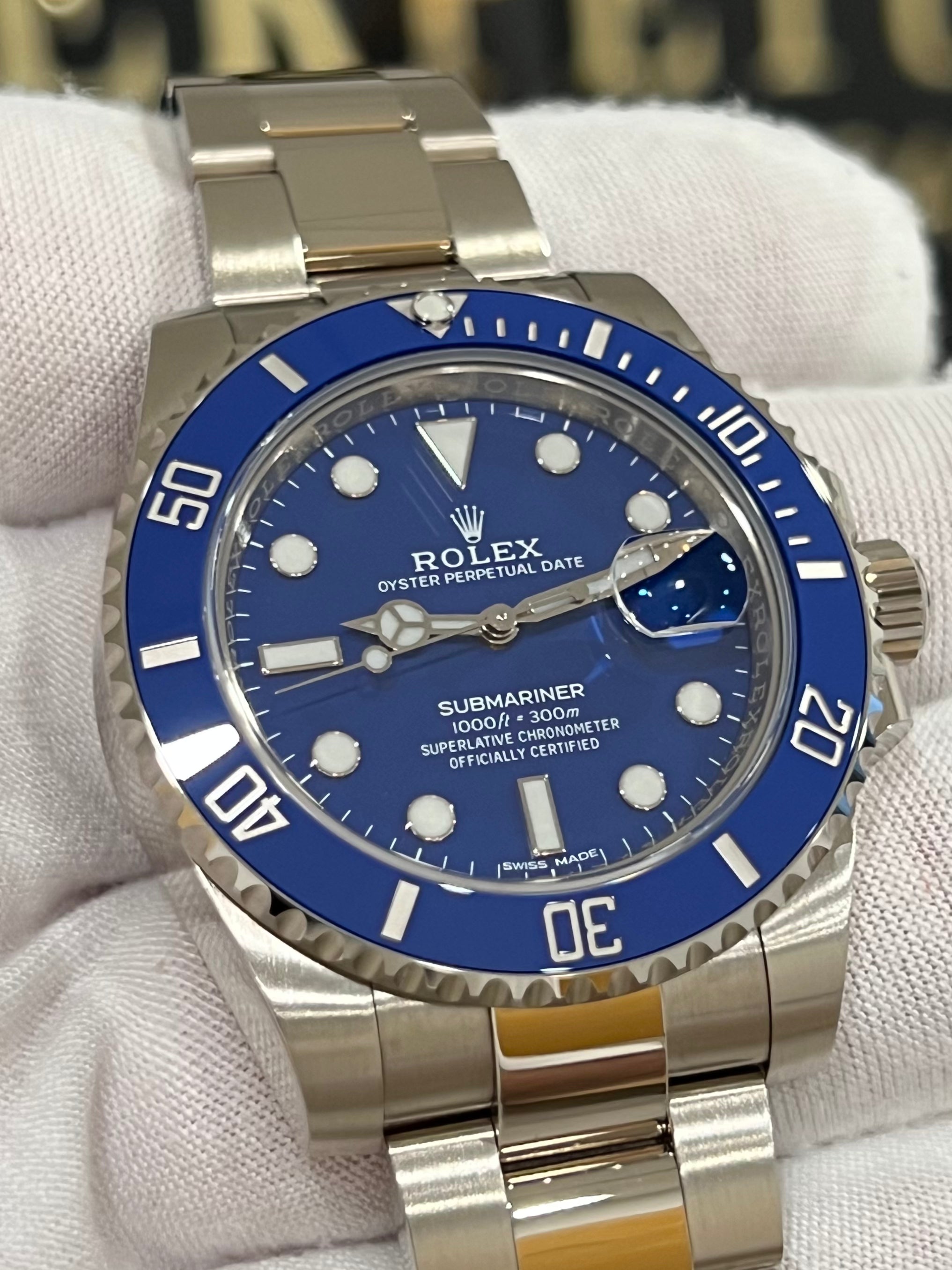 ROLEX SUBMARINER SMURF BLUE WHITE GOLD 116619LB