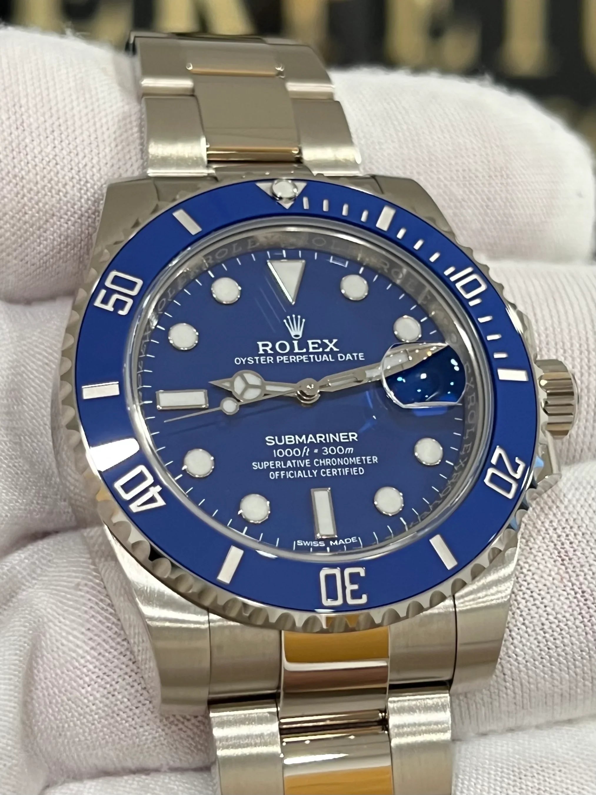 ROLEX SUBMARINER SMURF BLUE WHITE GOLD 116619LB