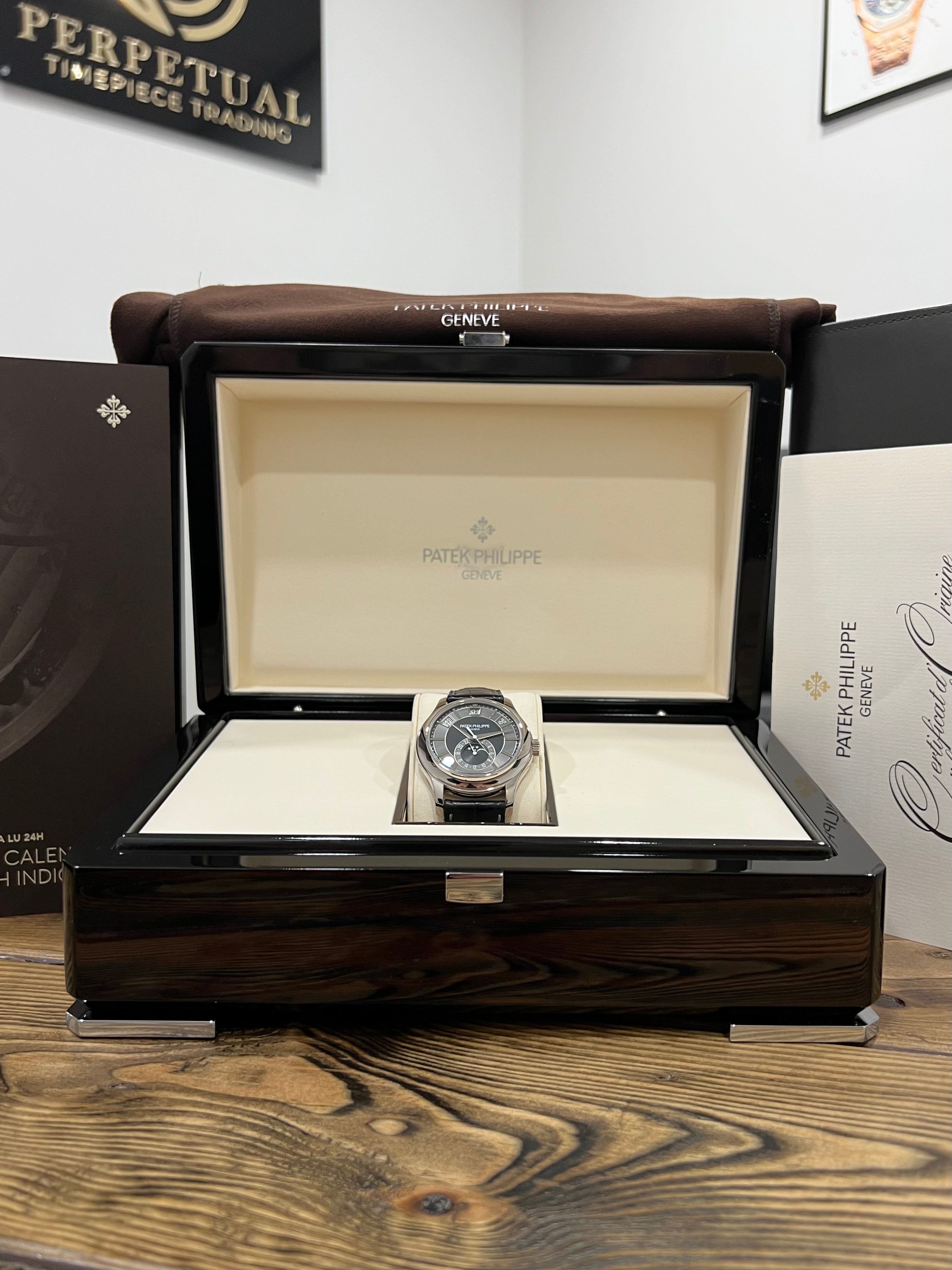 PATEK PHILIPPE ANNUAL CALENDAR BLACK DIAL 5205G
