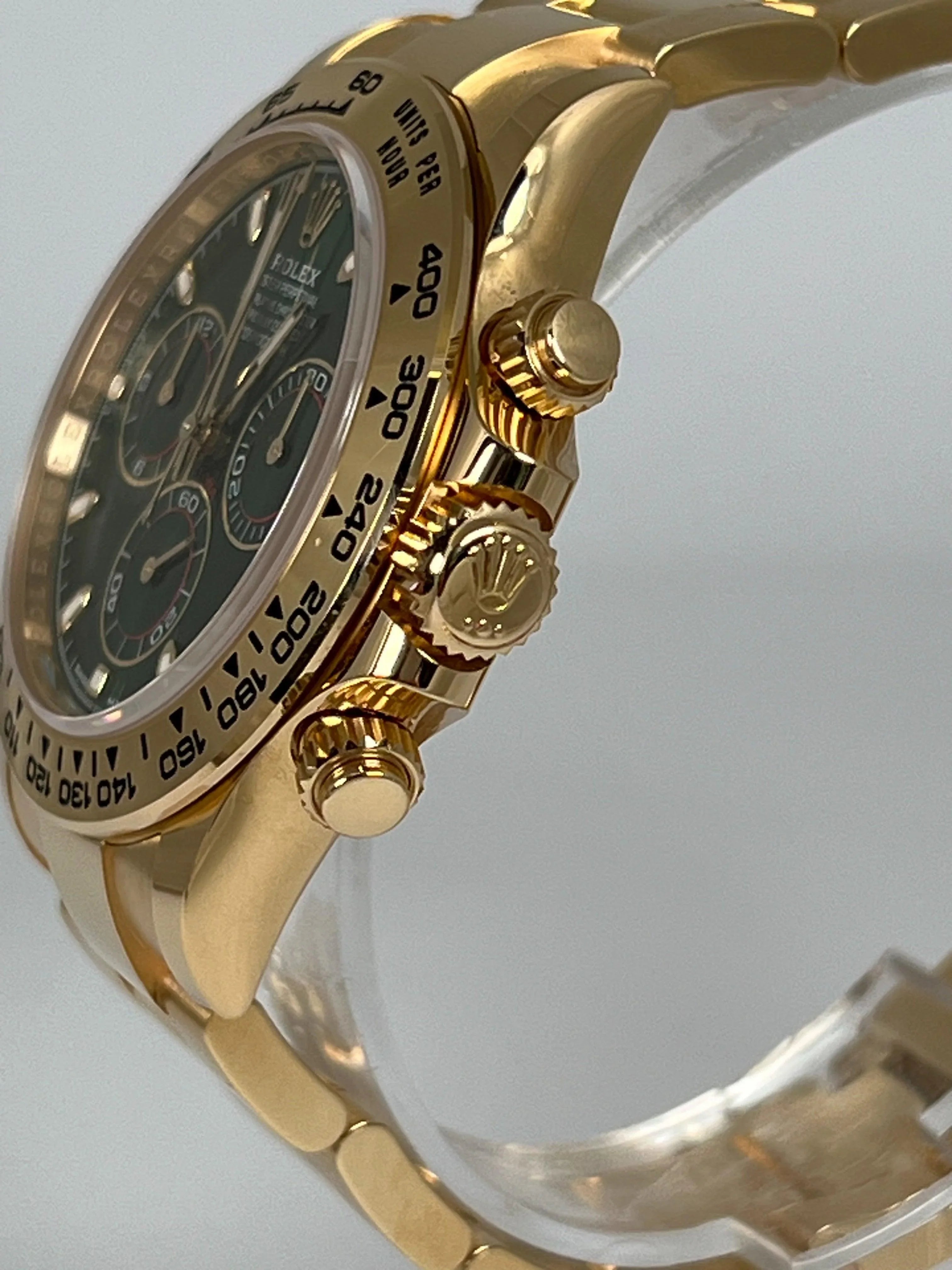 ROLEX DAYTONA YELLOW GOLD GREEN DIAL JOHN MAYOR 116508