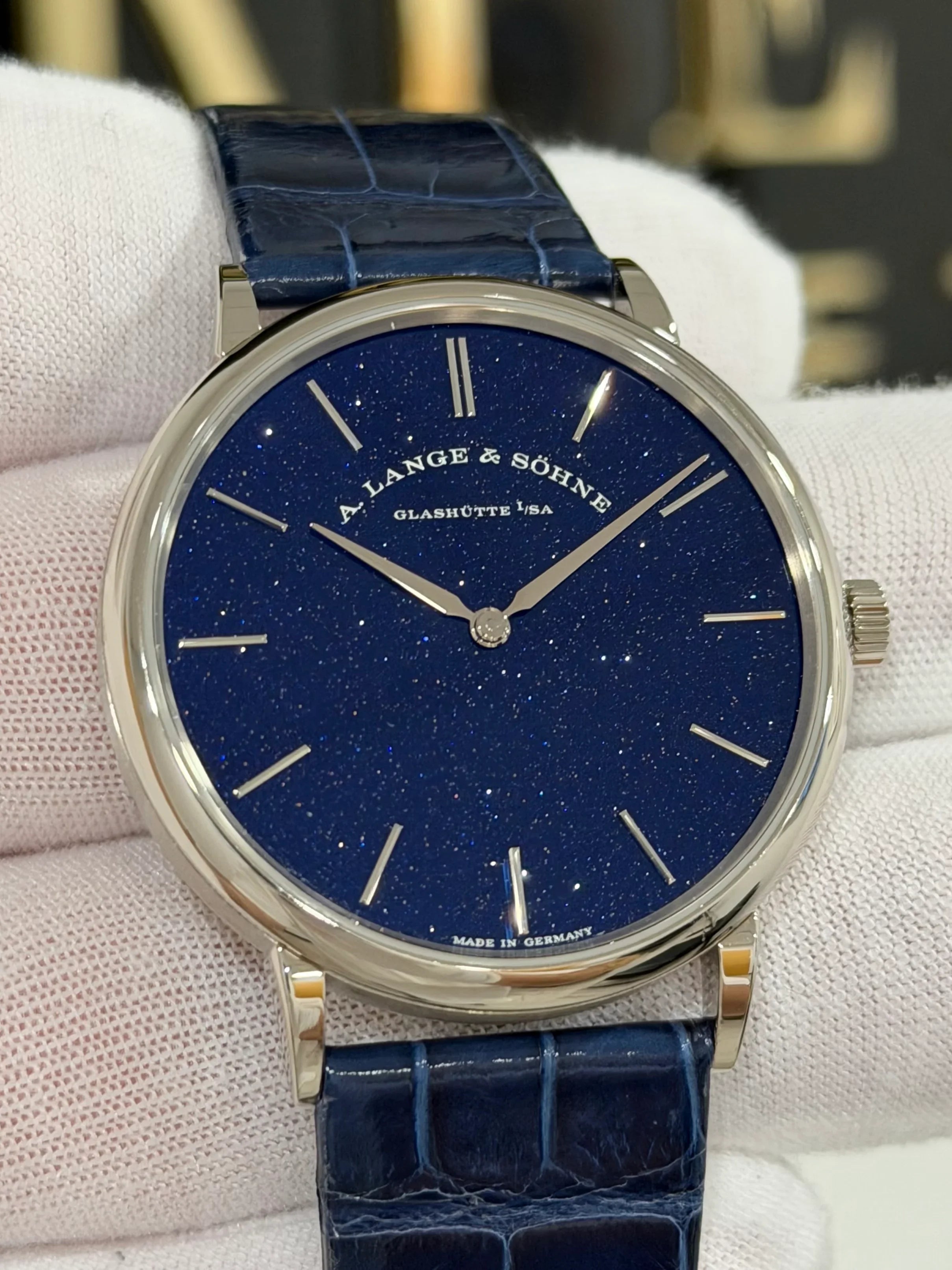 A.LANGE & SOHNE SAXONIA THIN DARK BLUE GOLD FLUX 205.086