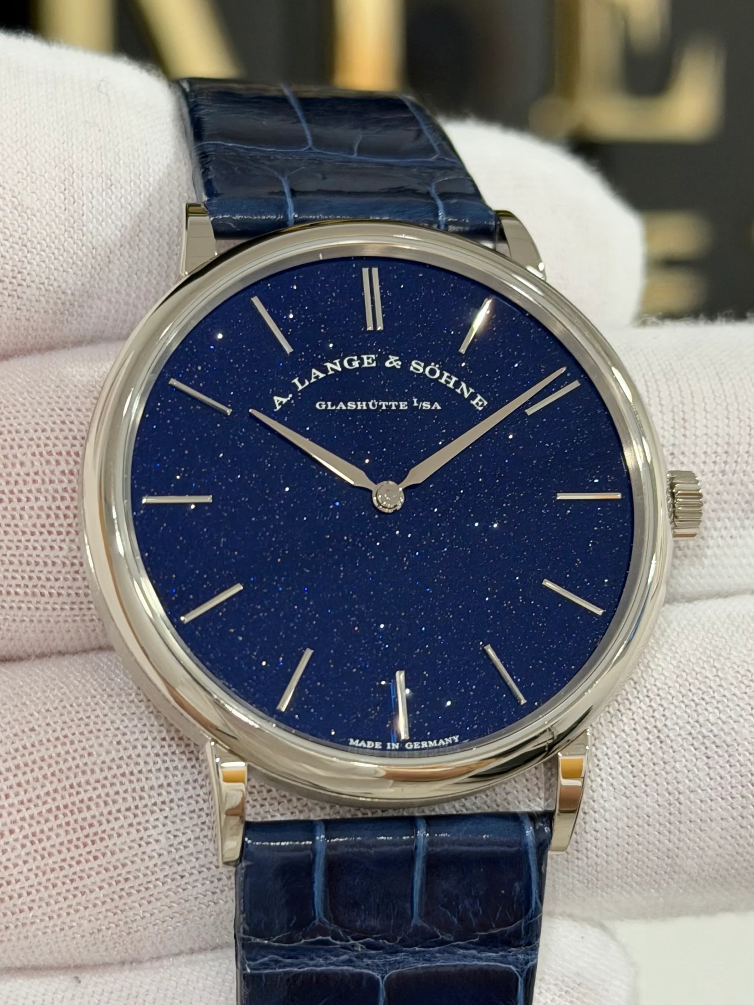 A.LANGE & SOHNE SAXONIA THIN DARK BLUE GOLD FLUX 205.086