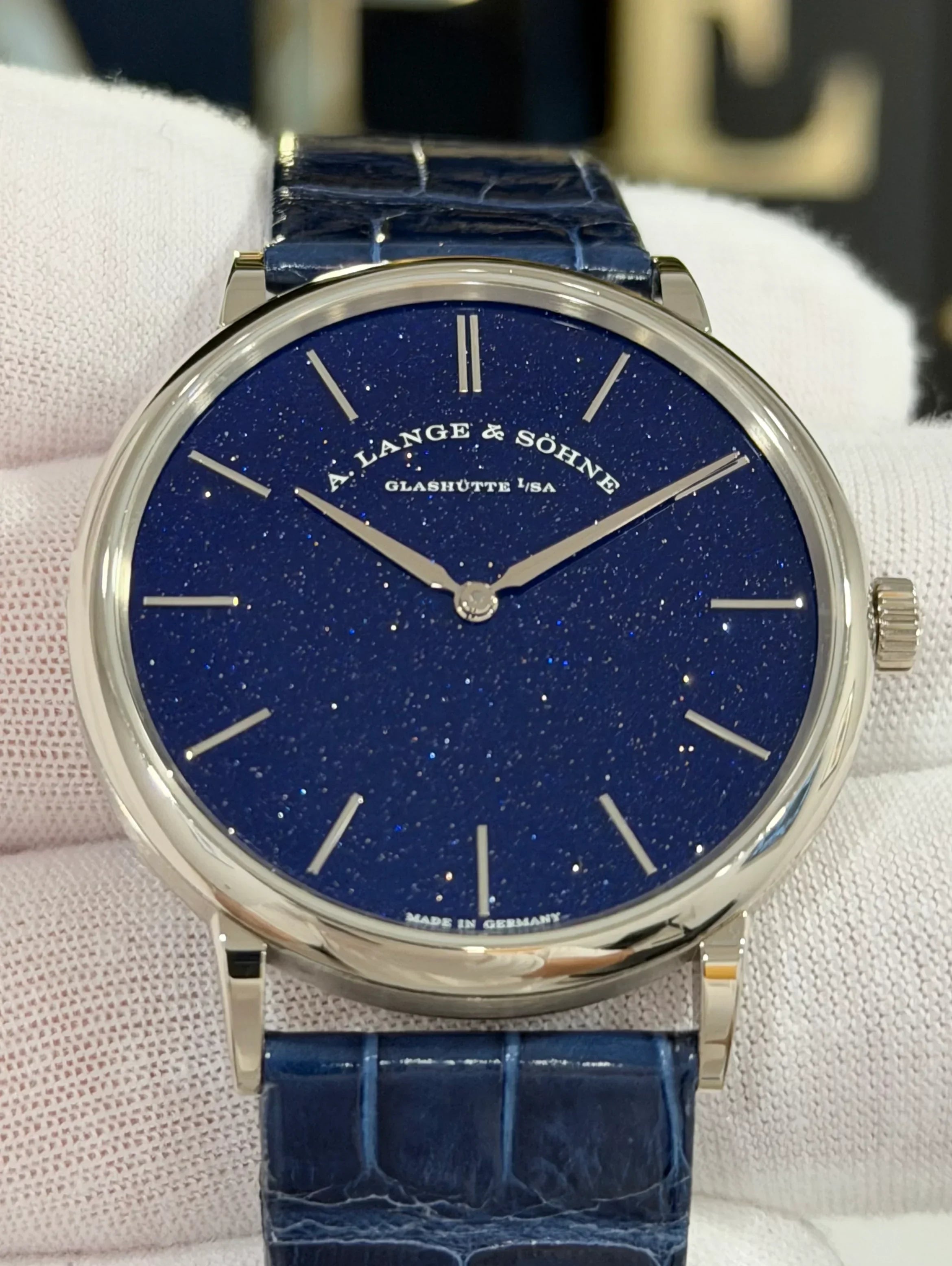 A.LANGE & SOHNE SAXONIA THIN DARK BLUE GOLD FLUX 205.086