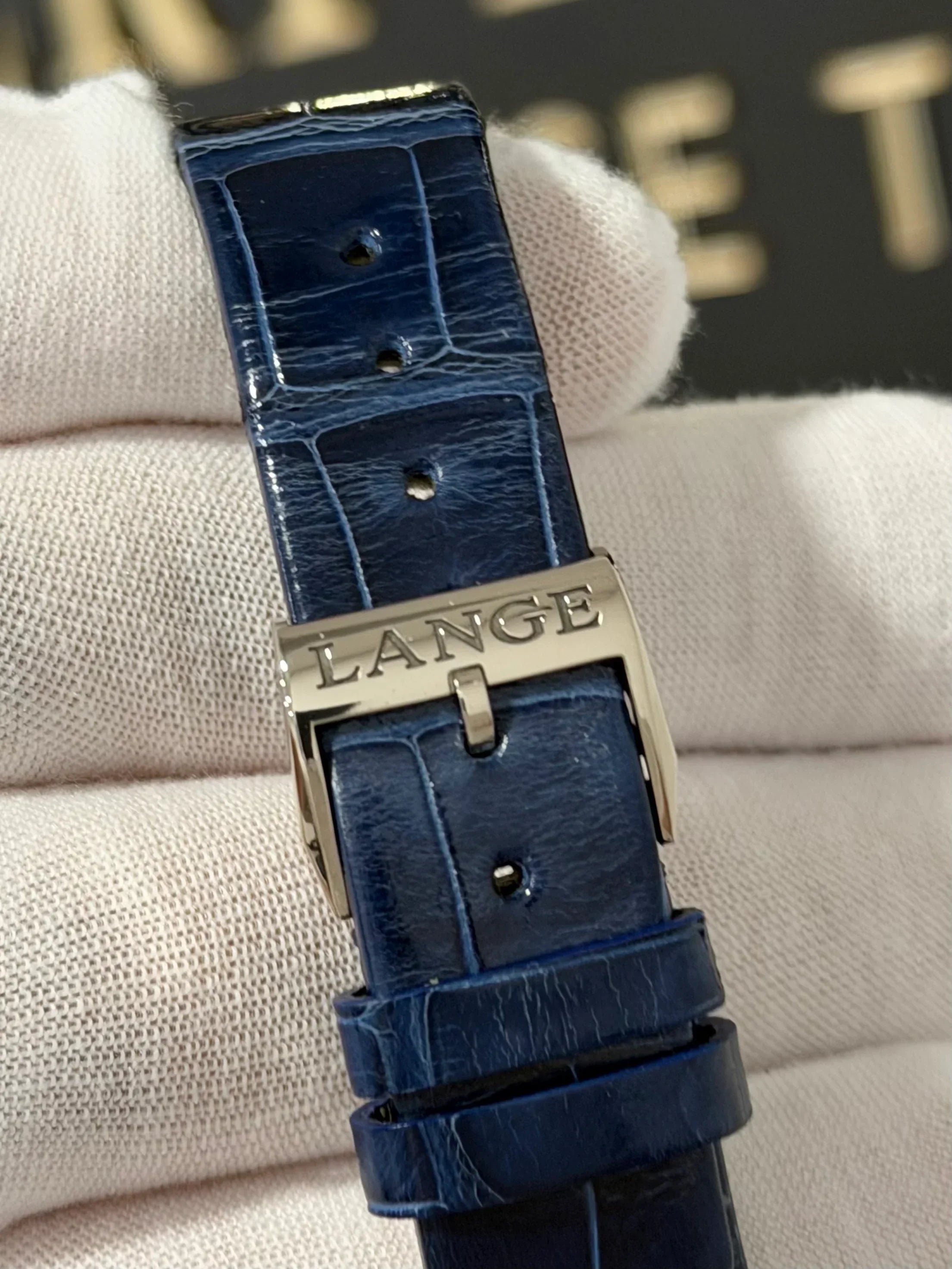 A.LANGE & SOHNE SAXONIA THIN DARK BLUE GOLD FLUX 205.086