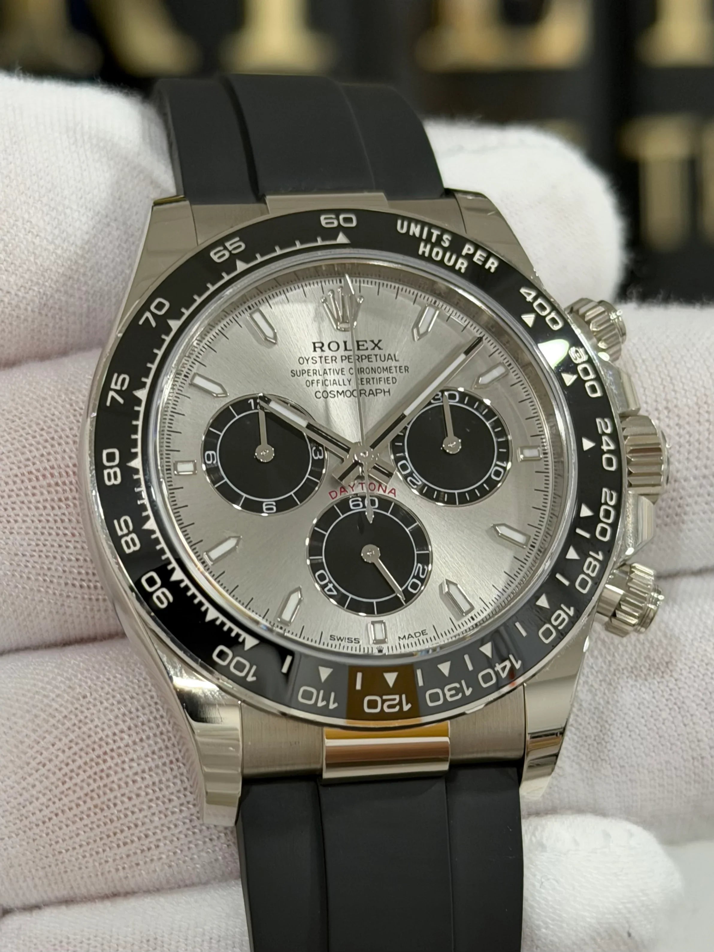 ROLEX DAYTONA GHOST WHITE GOLD OYSTER FLEX 126519LN