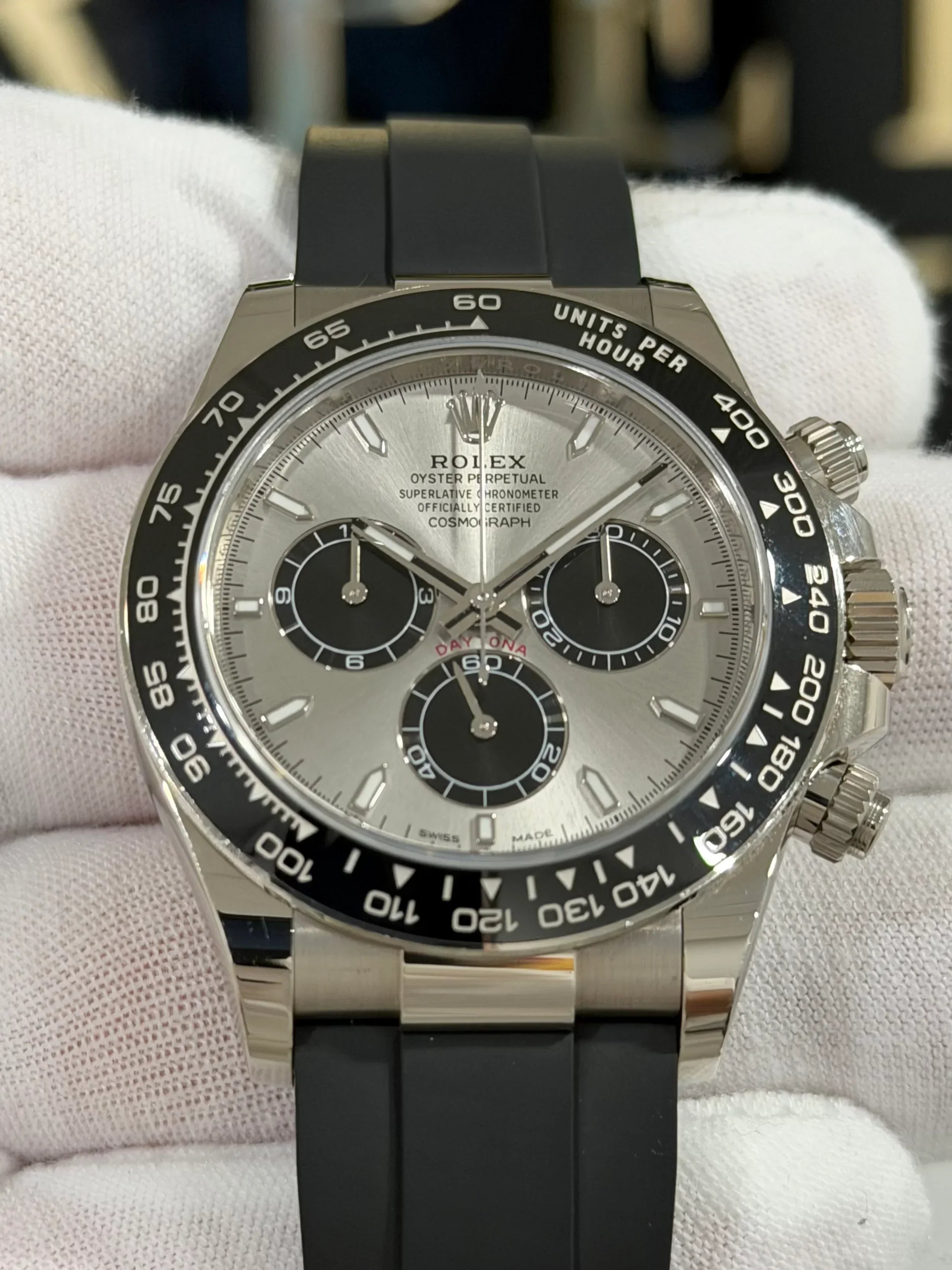 ROLEX DAYTONA GHOST WHITE GOLD OYSTER FLEX 126519LN