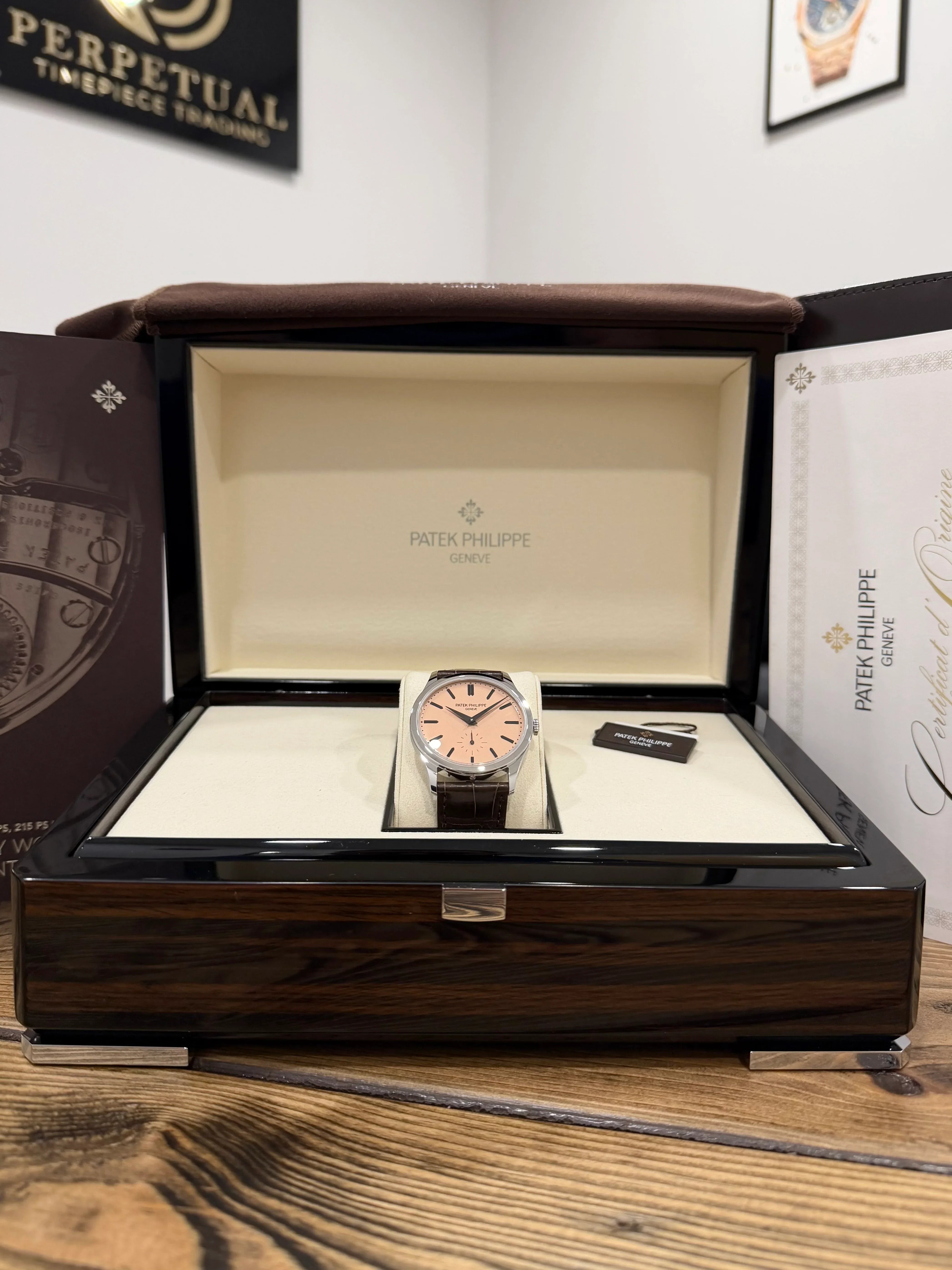 PATEK PHILIPPE CALATRAVA PLATINUM SALMON 6196P