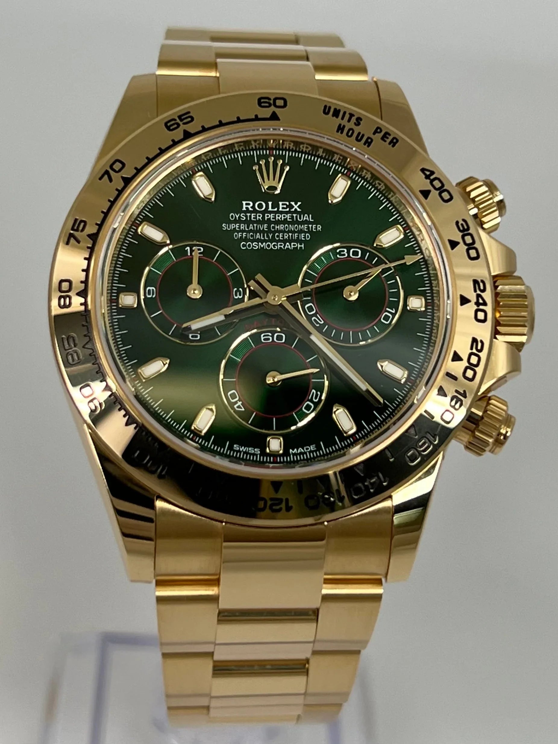 ROLEX DAYTONA YELLOW GOLD GREEN DIAL JOHN MAYOR 116508