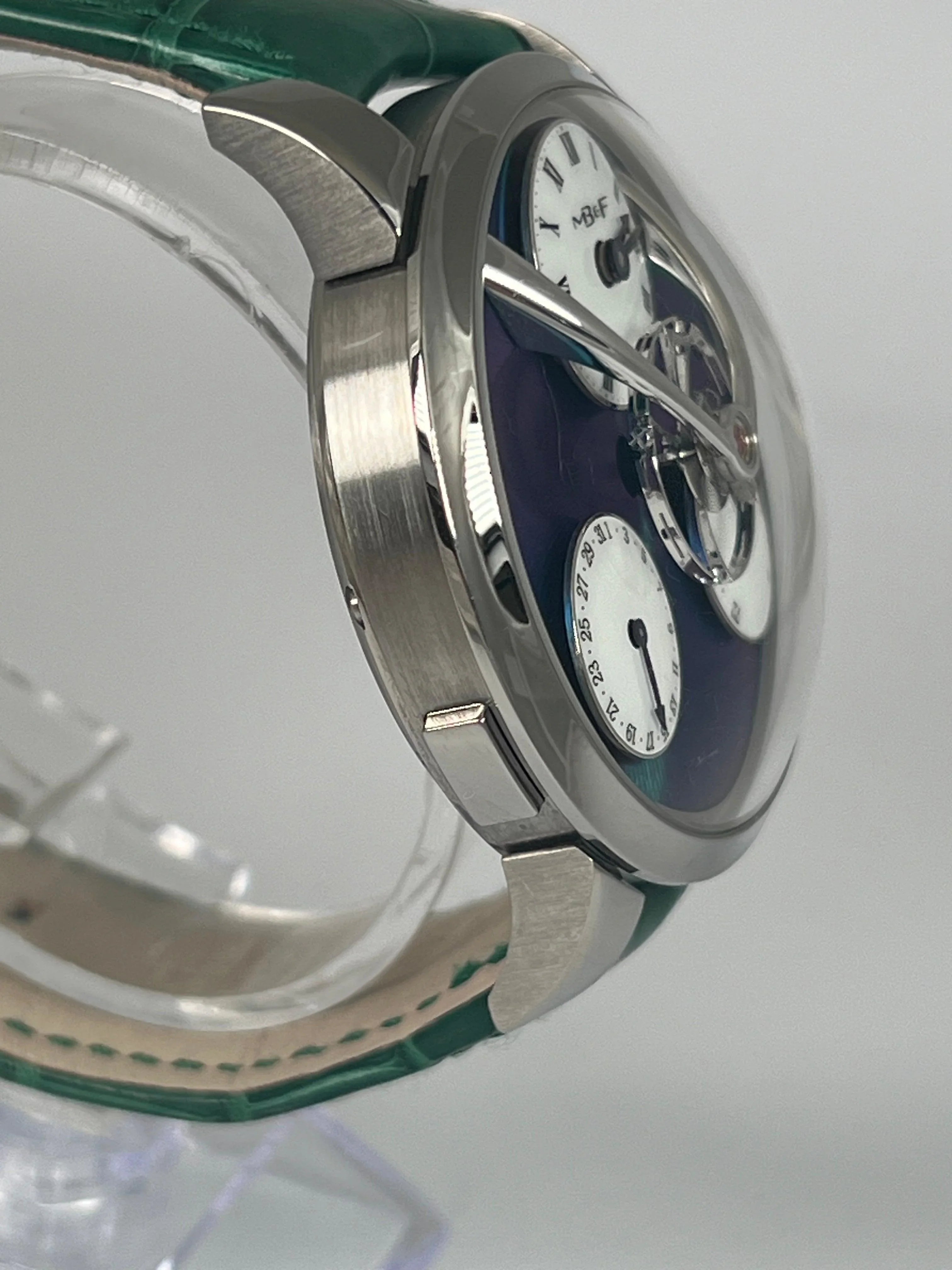 MB&F LEGACY MACHINE SPLIT ESCAPEMENT TITANIUM GREEN DIAL 33 MADE