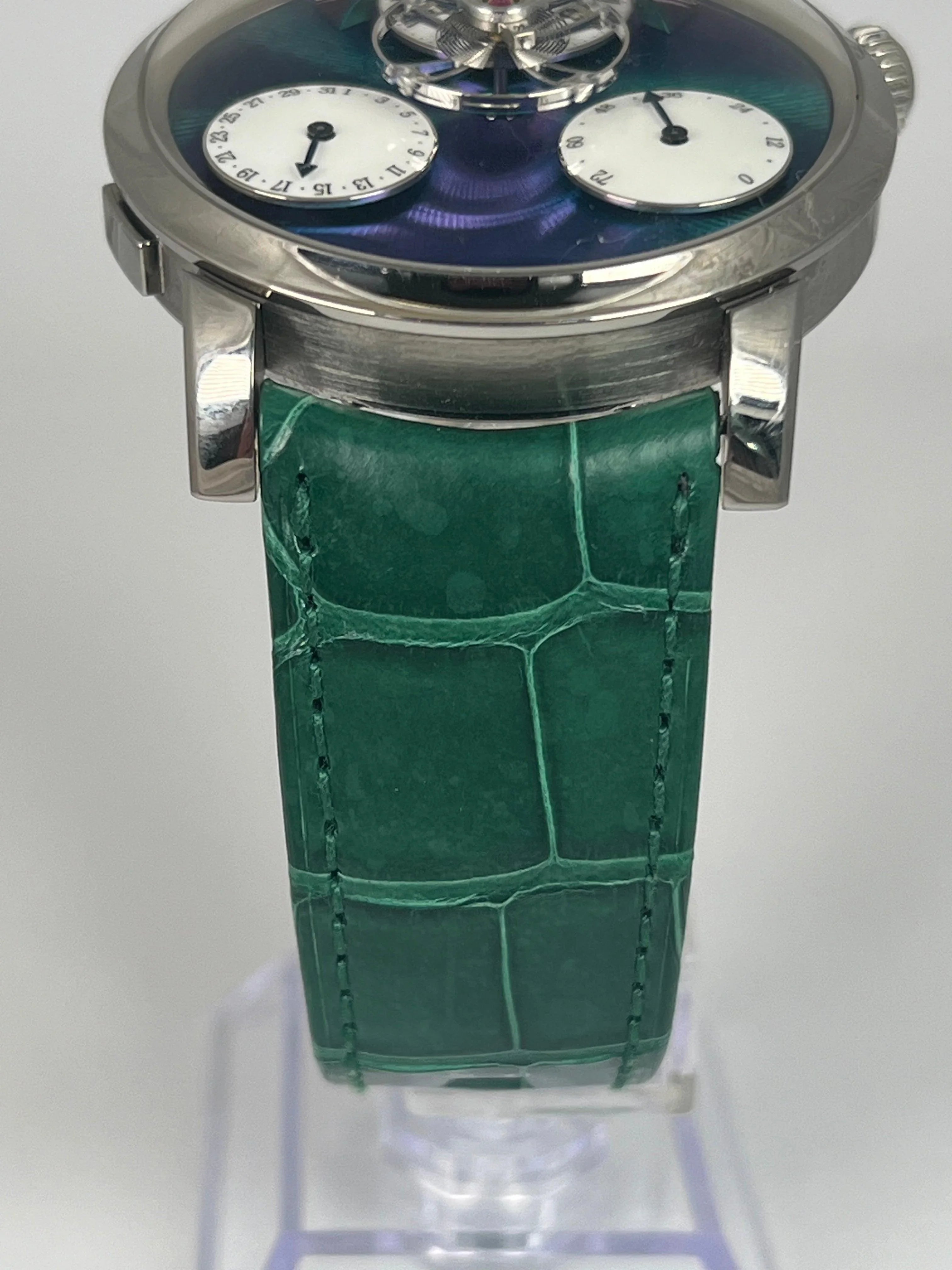 MB&F LEGACY MACHINE SPLIT ESCAPEMENT TITANIUM GREEN DIAL 33 MADE