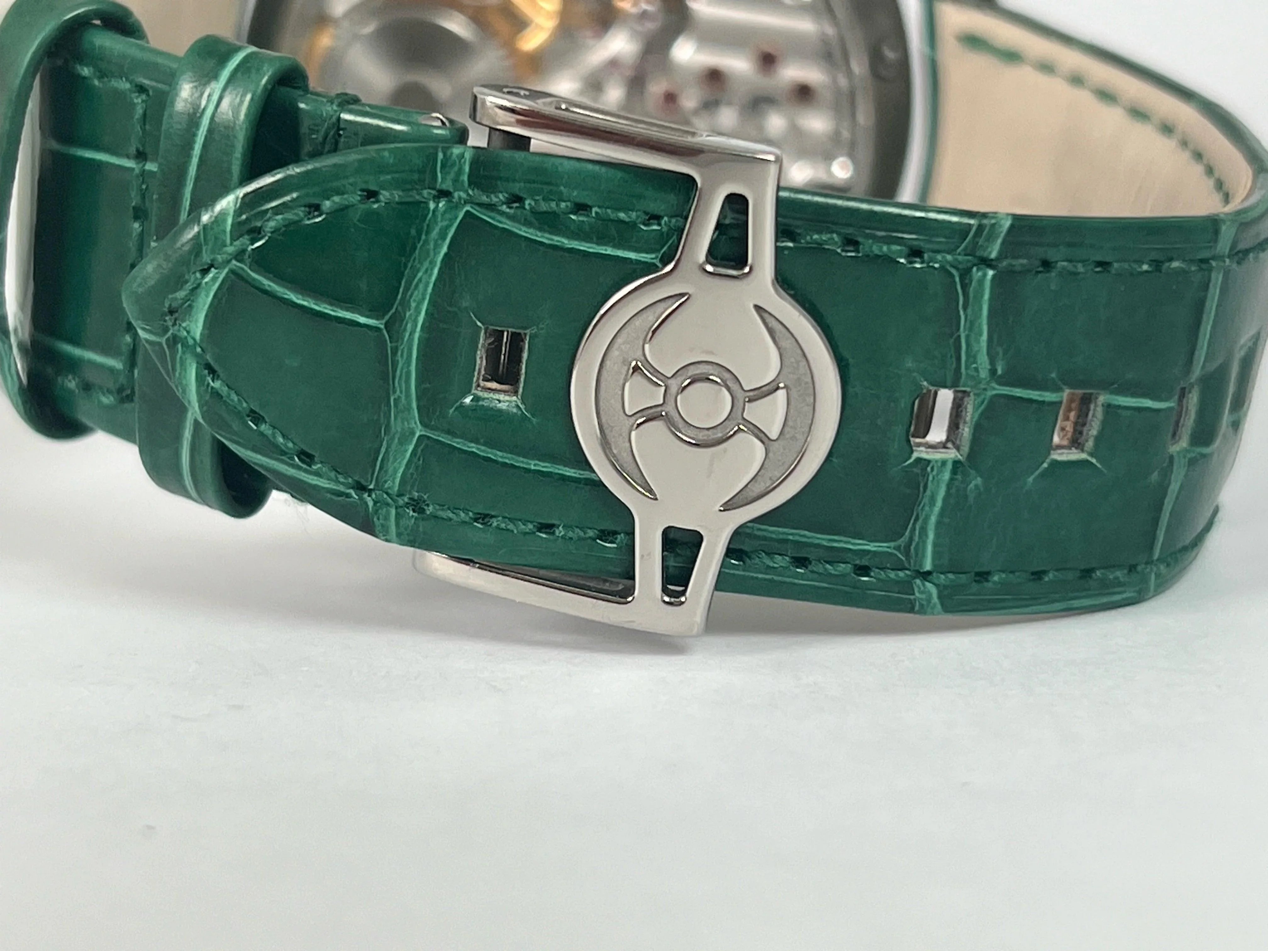 MB&F LEGACY MACHINE SPLIT ESCAPEMENT TITANIUM GREEN DIAL 33 MADE