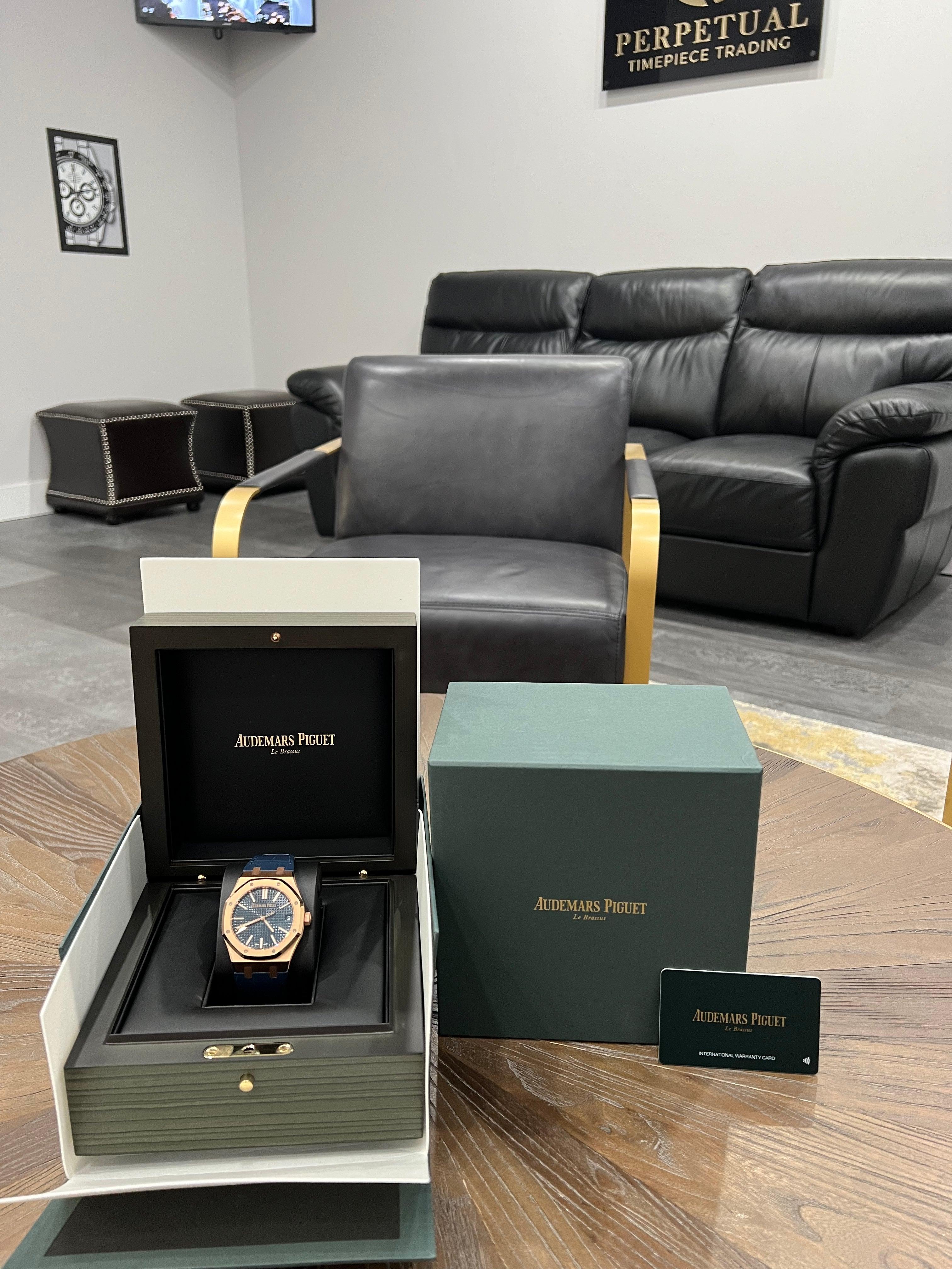 AUDEMARS PIGUET BLUE ROSE GOLD 15510OR