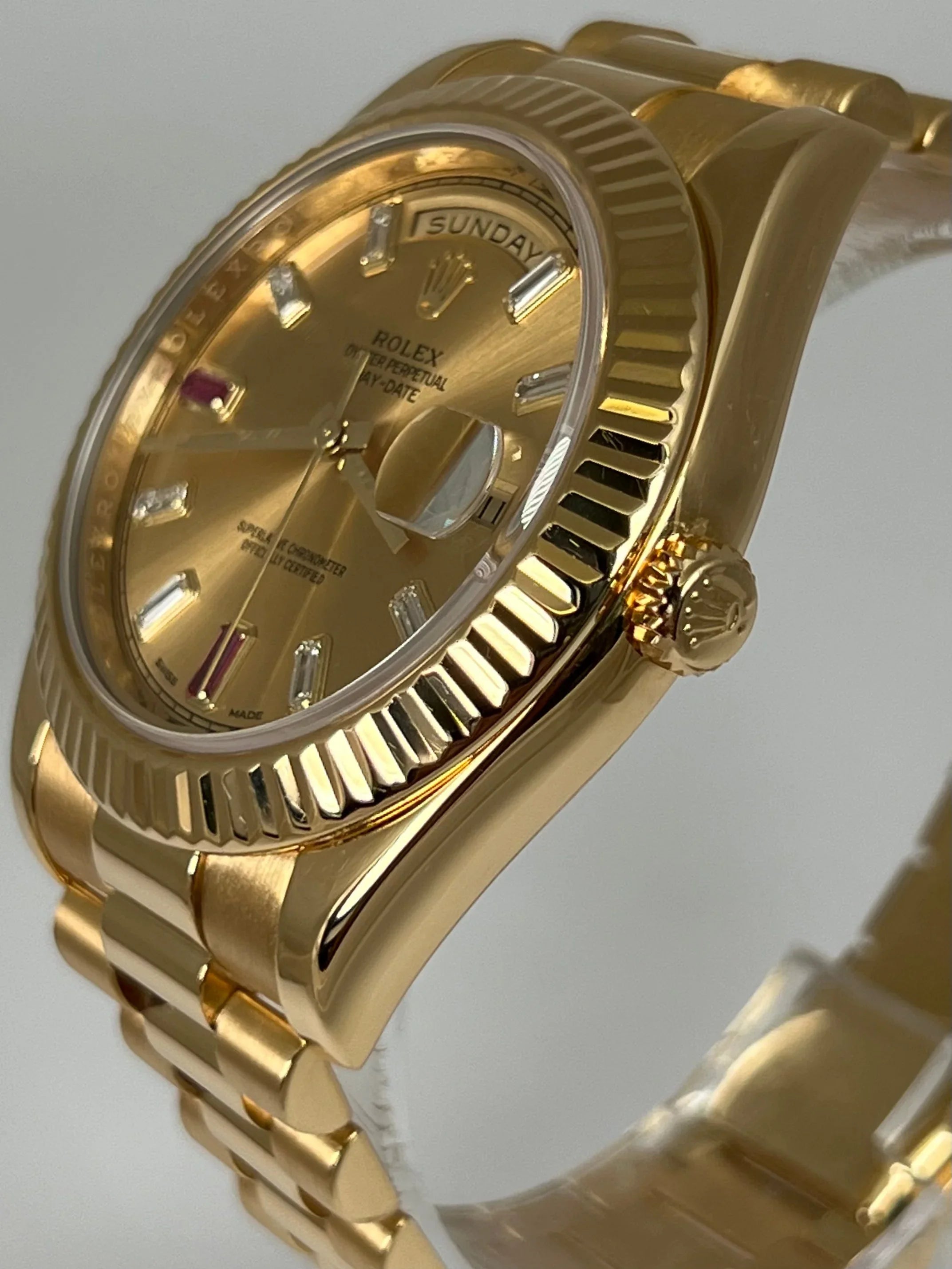 ROLEX DAY-DATE 41MM RED RUBY CHAMPAGNE 218238