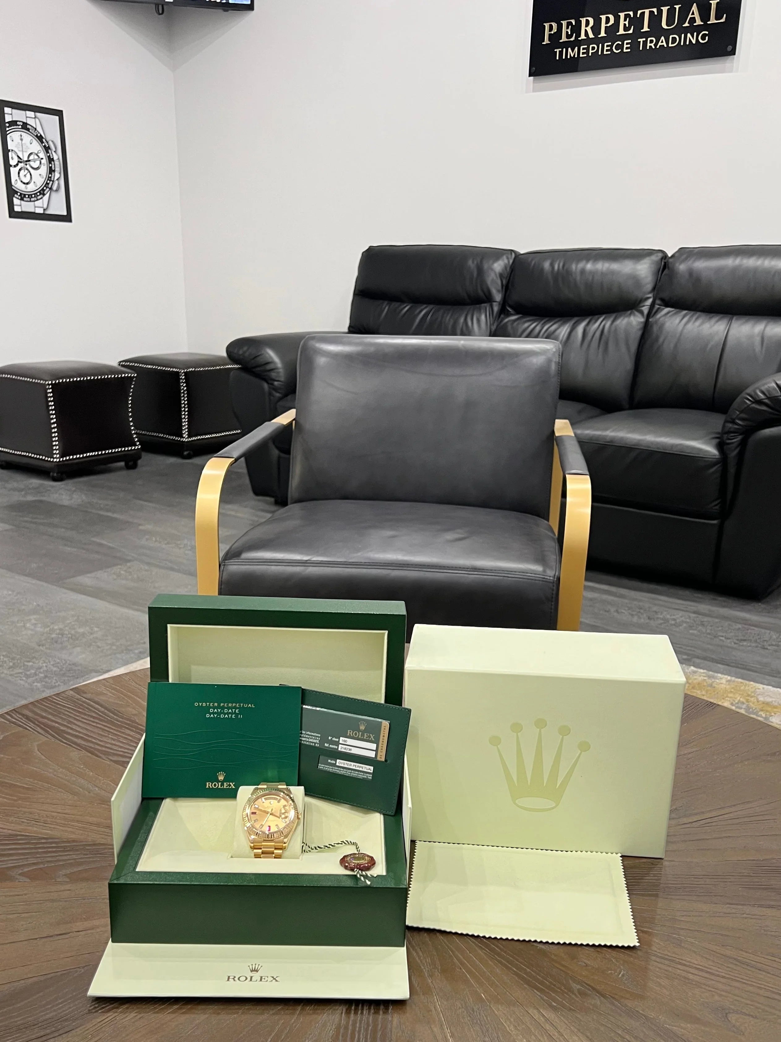 ROLEX DAY-DATE 41MM RED RUBY CHAMPAGNE 218238