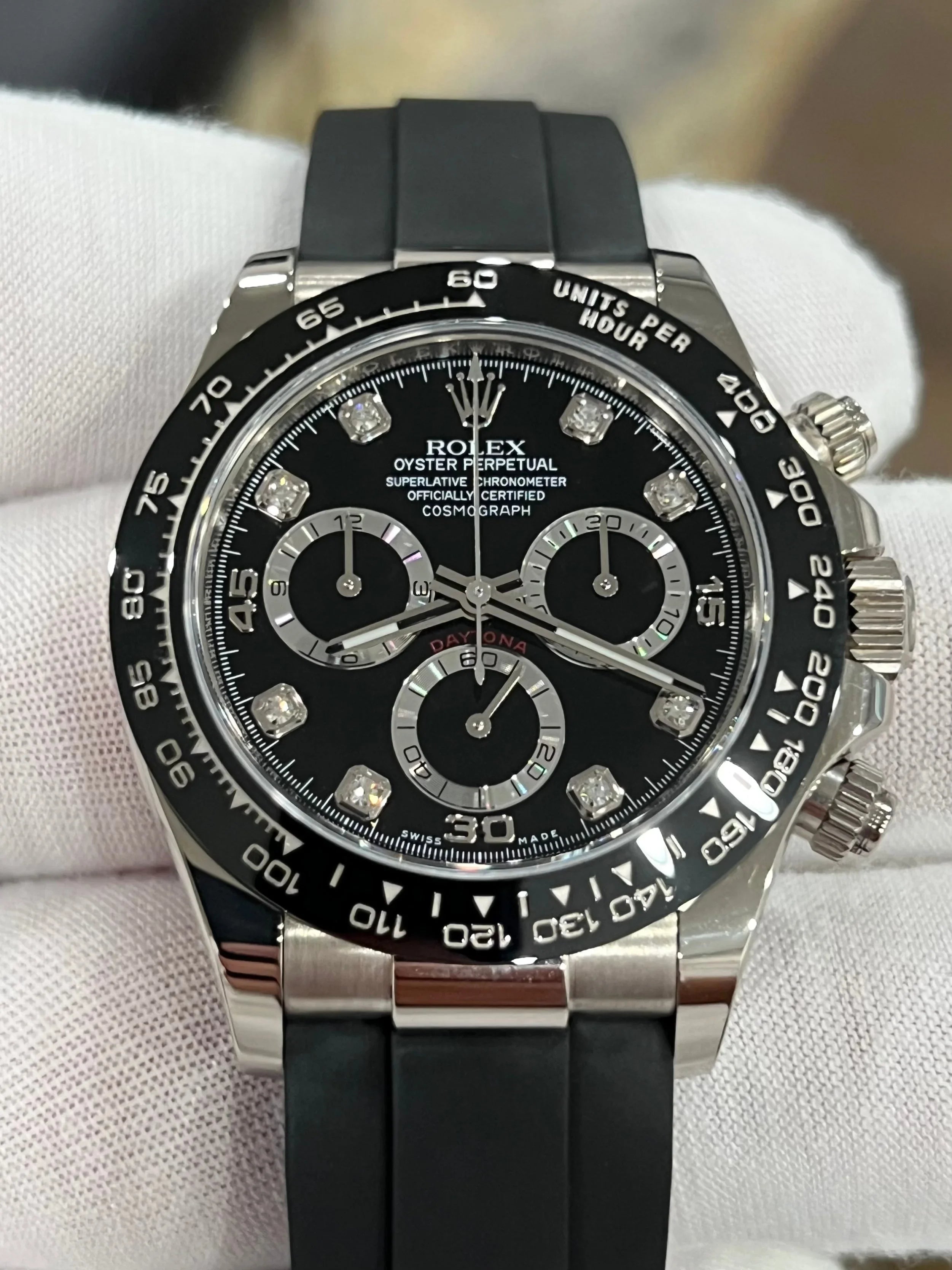 ROLEX DAYTONA BLACK DIAMOND OYSTERFLEX 116519LN