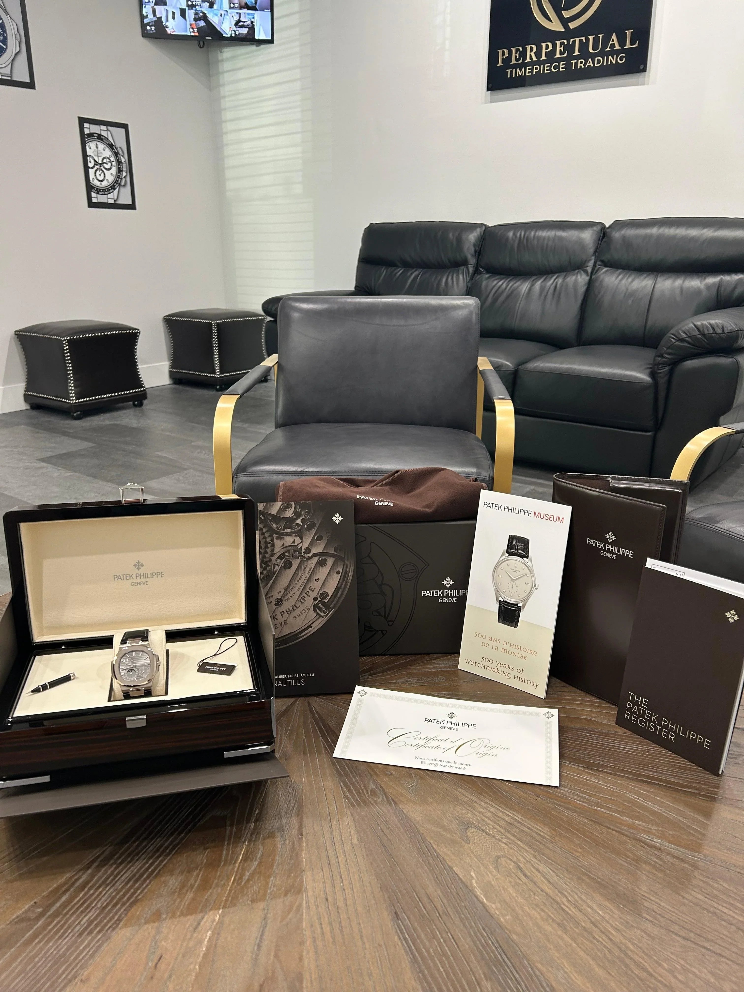 Patek Philippe Nautilus Moon Phases White Gold Grey Dial 5712G