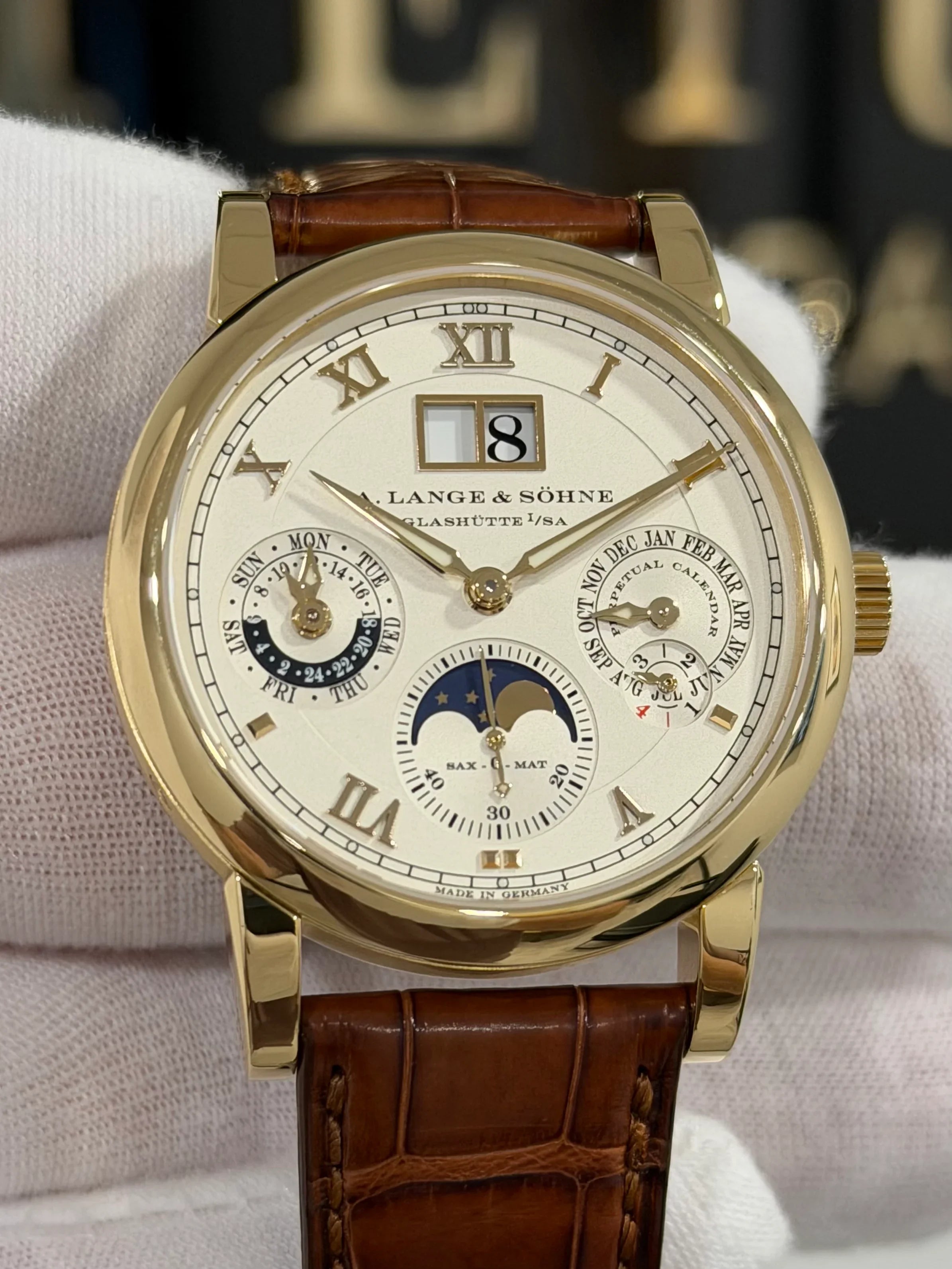 A. LANGE & SOHNE LANGEMATIK PERPETUAL CALENDAR YELLOW GOLD 310.021 E