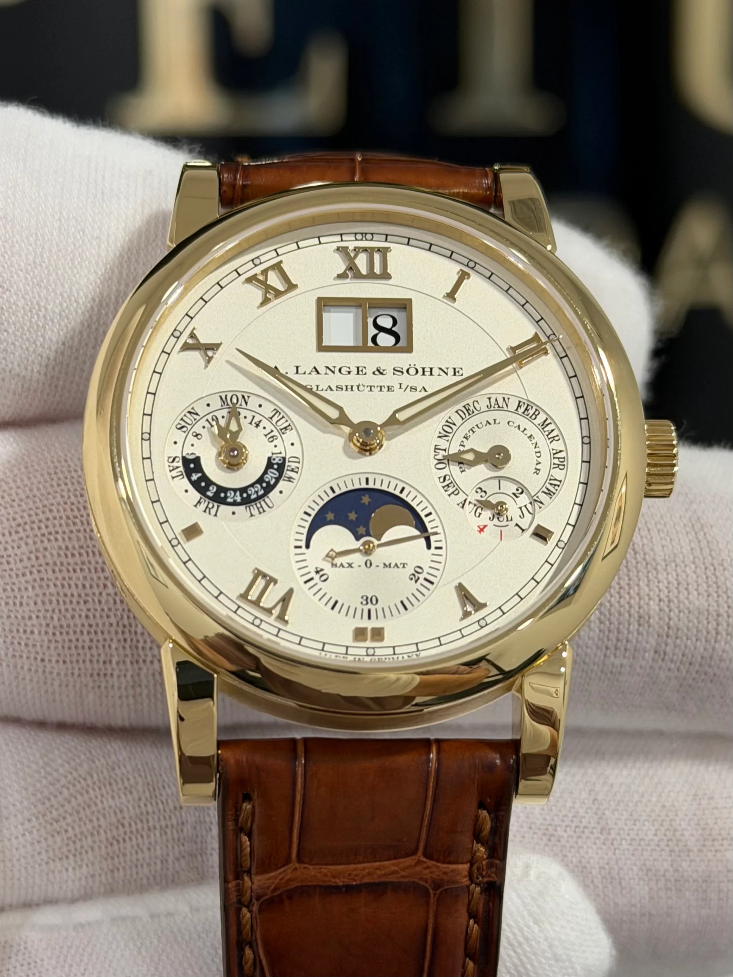 A. LANGE & SOHNE LANGEMATIK PERPETUAL CALENDAR YELLOW GOLD 310.021 E