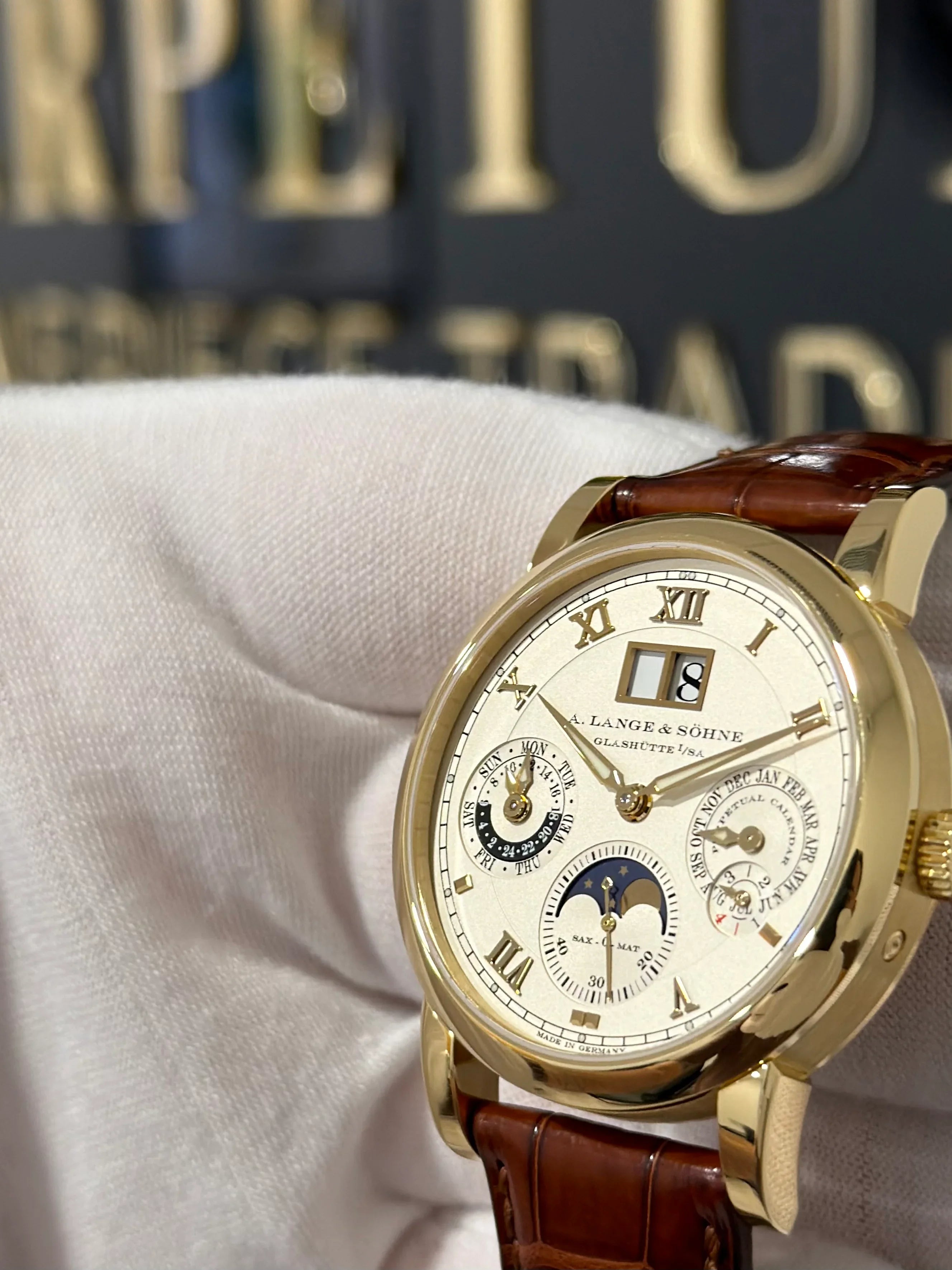 A. LANGE & SOHNE LANGEMATIK PERPETUAL CALENDAR YELLOW GOLD 310.021 E