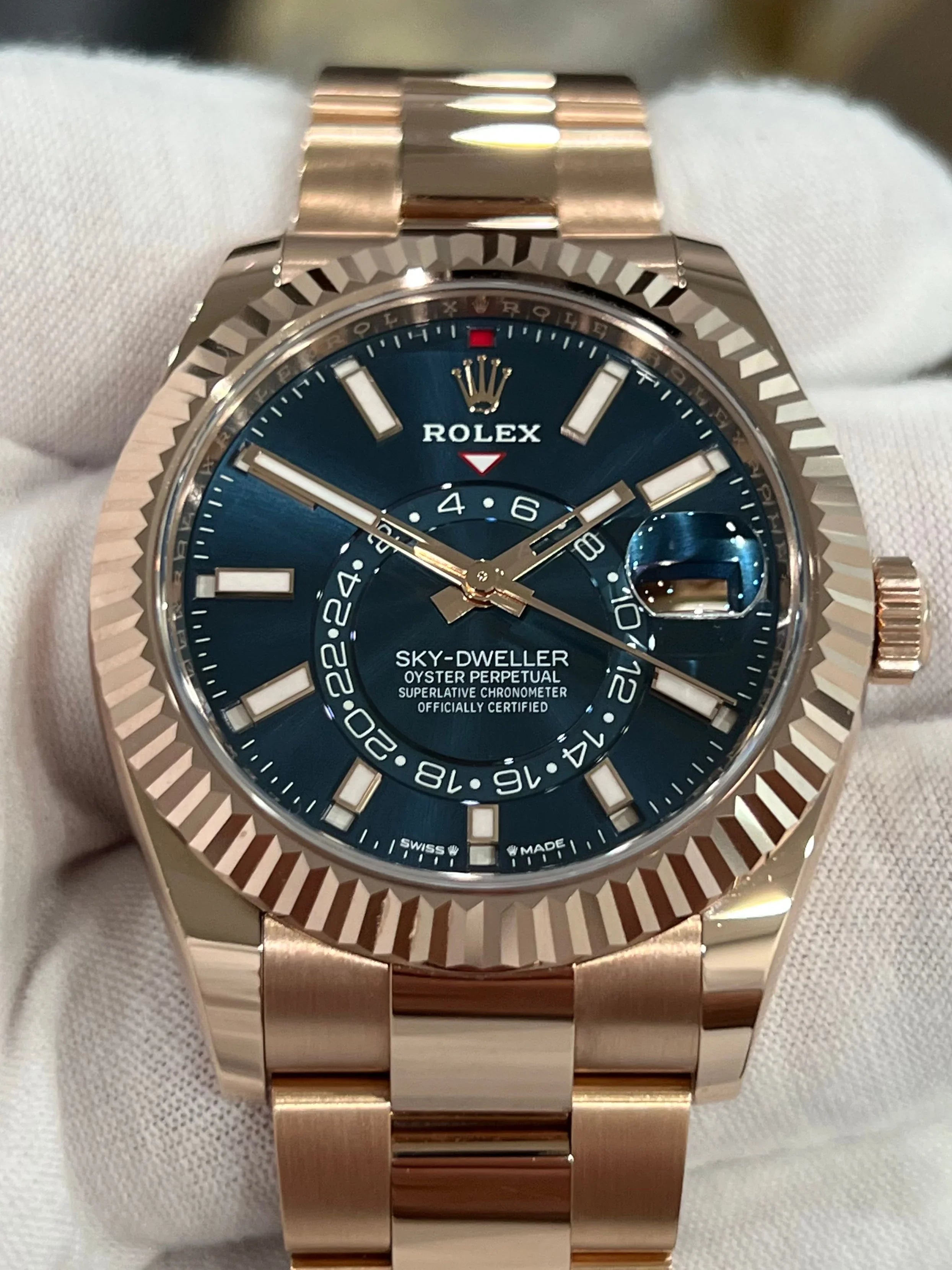 ROLEX SKY-DWELLER ROSE GOLD BLUE 336935