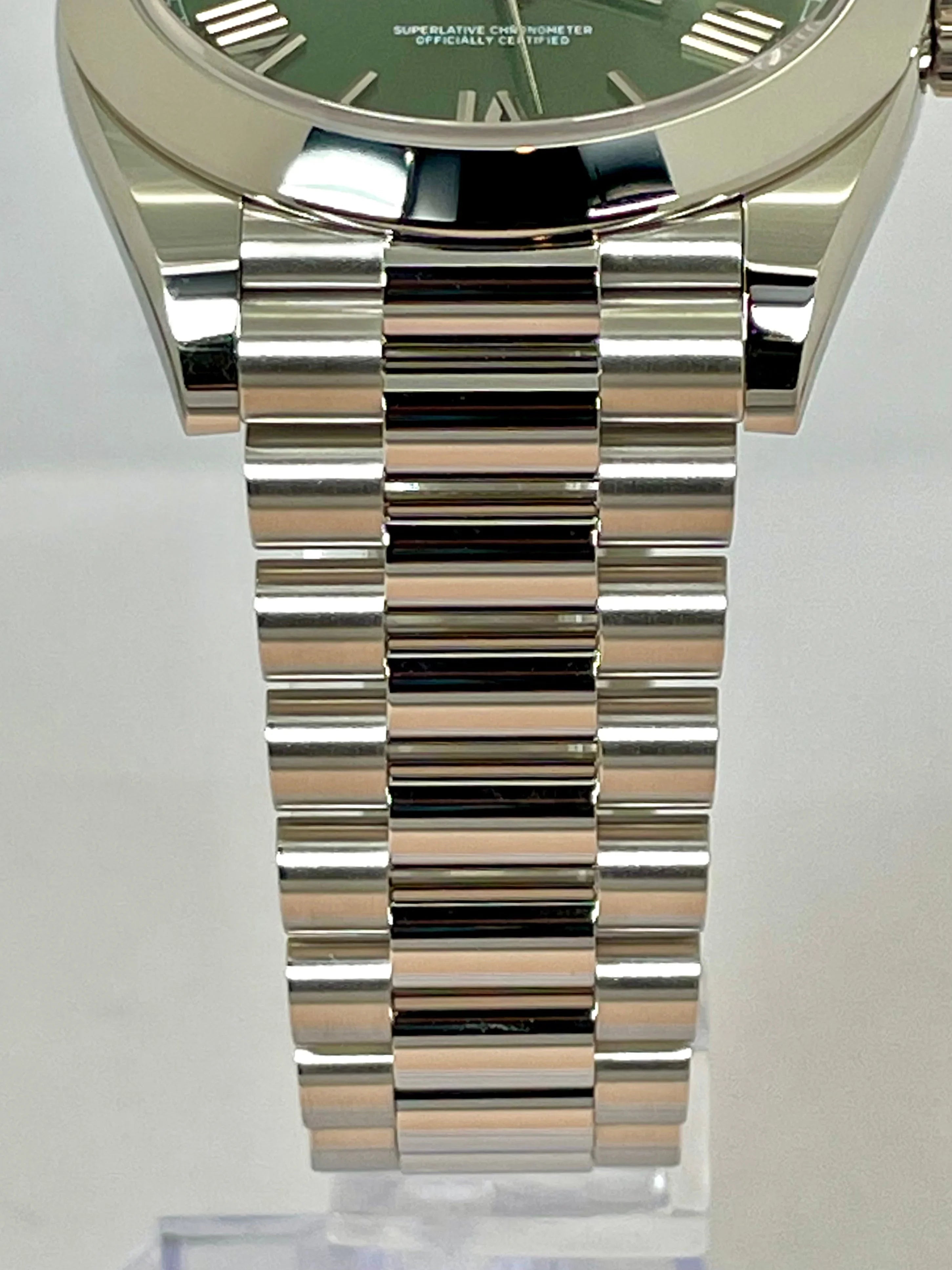 ROLEX DAY-DATE 40 OLIVE GREEN PLATINUM DISCONTINUED 228206