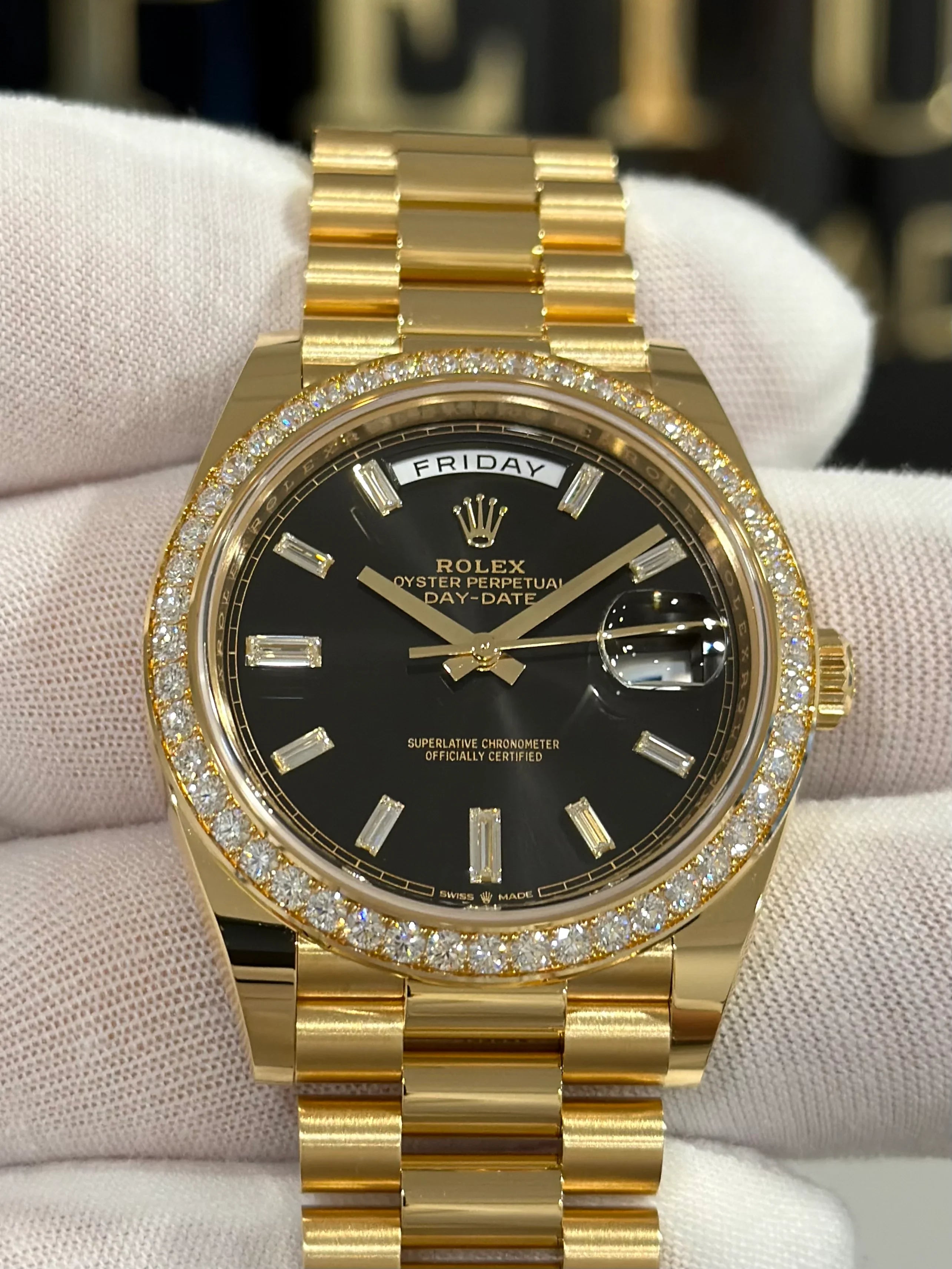 ROLEX DAY-DATE 40 BLACK DIAMOND 228348RBR