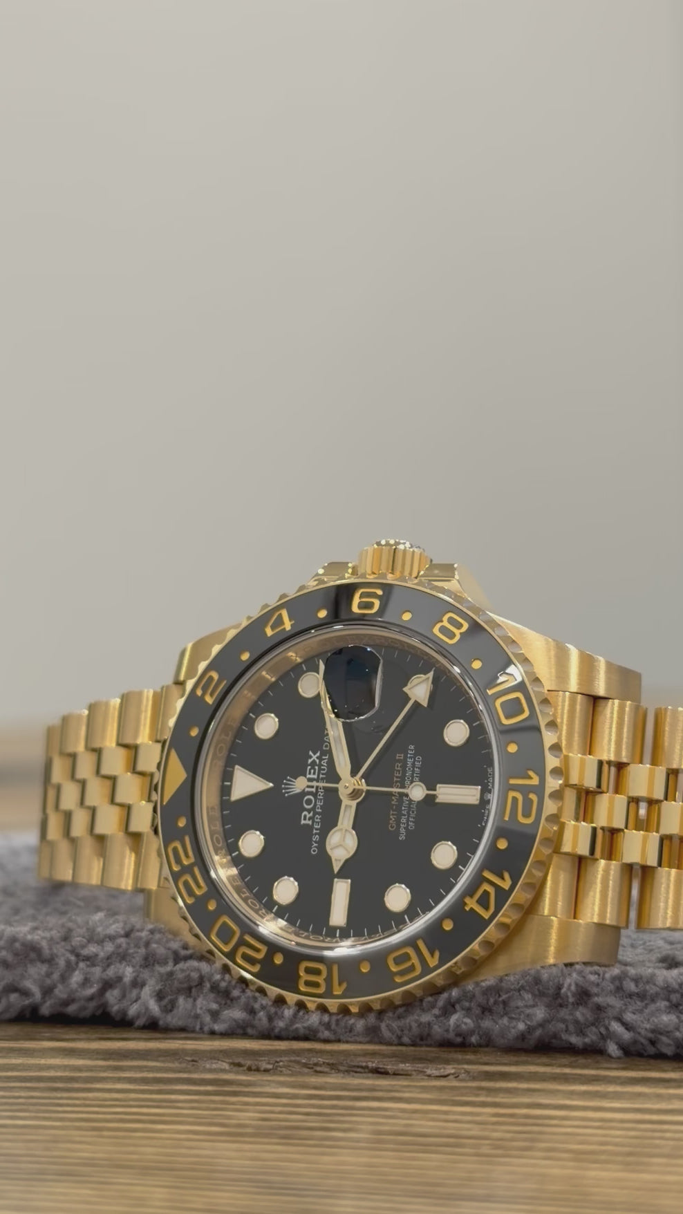 ROLEX GMT MASTER 2 YELLOW GOLD JUBILEE 126718GRNR